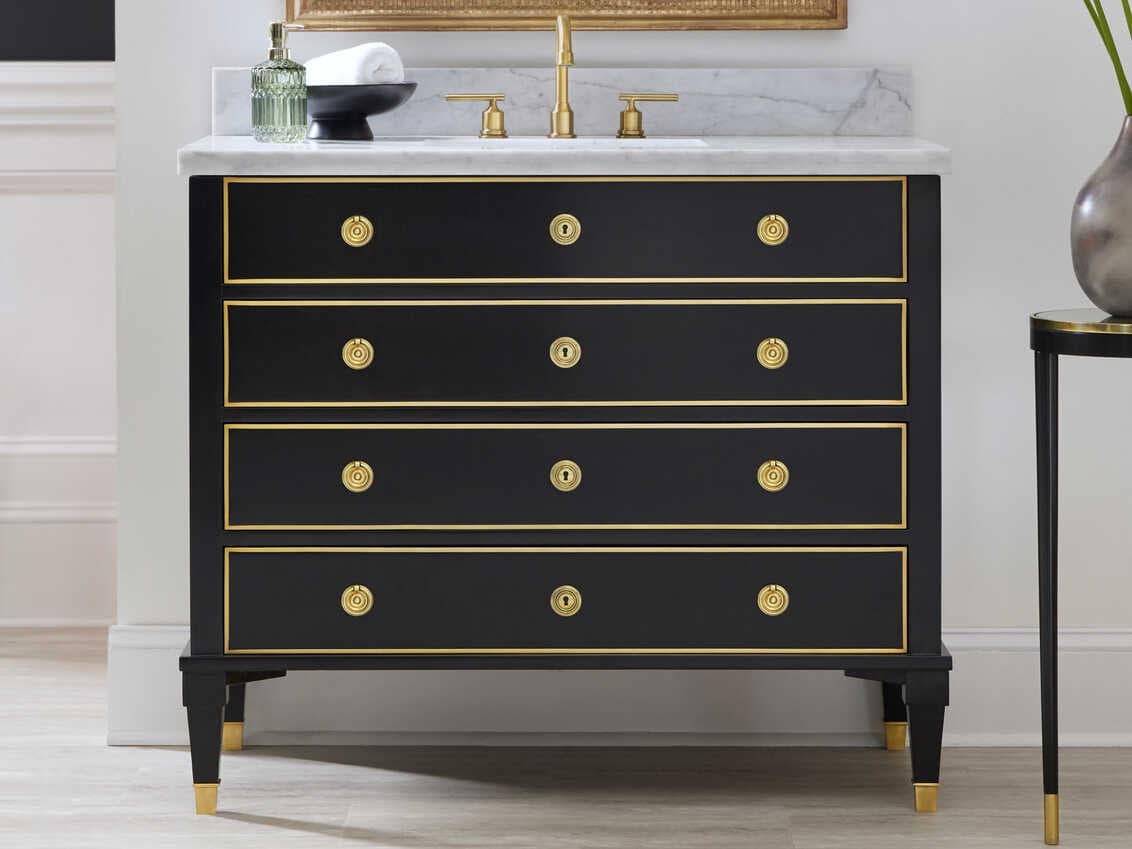 Modern History Home Classical Ebony Painted Vanity