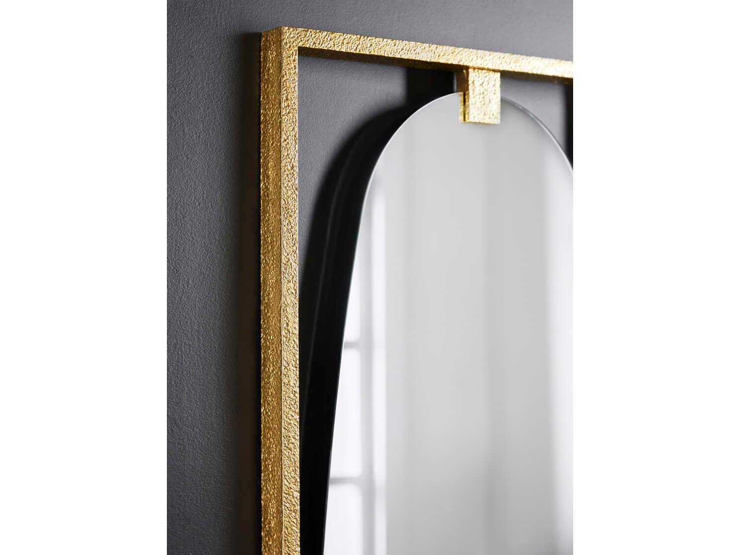 Modern History Home Paolo Textured Antique Brass Rectangular Wall Mirror