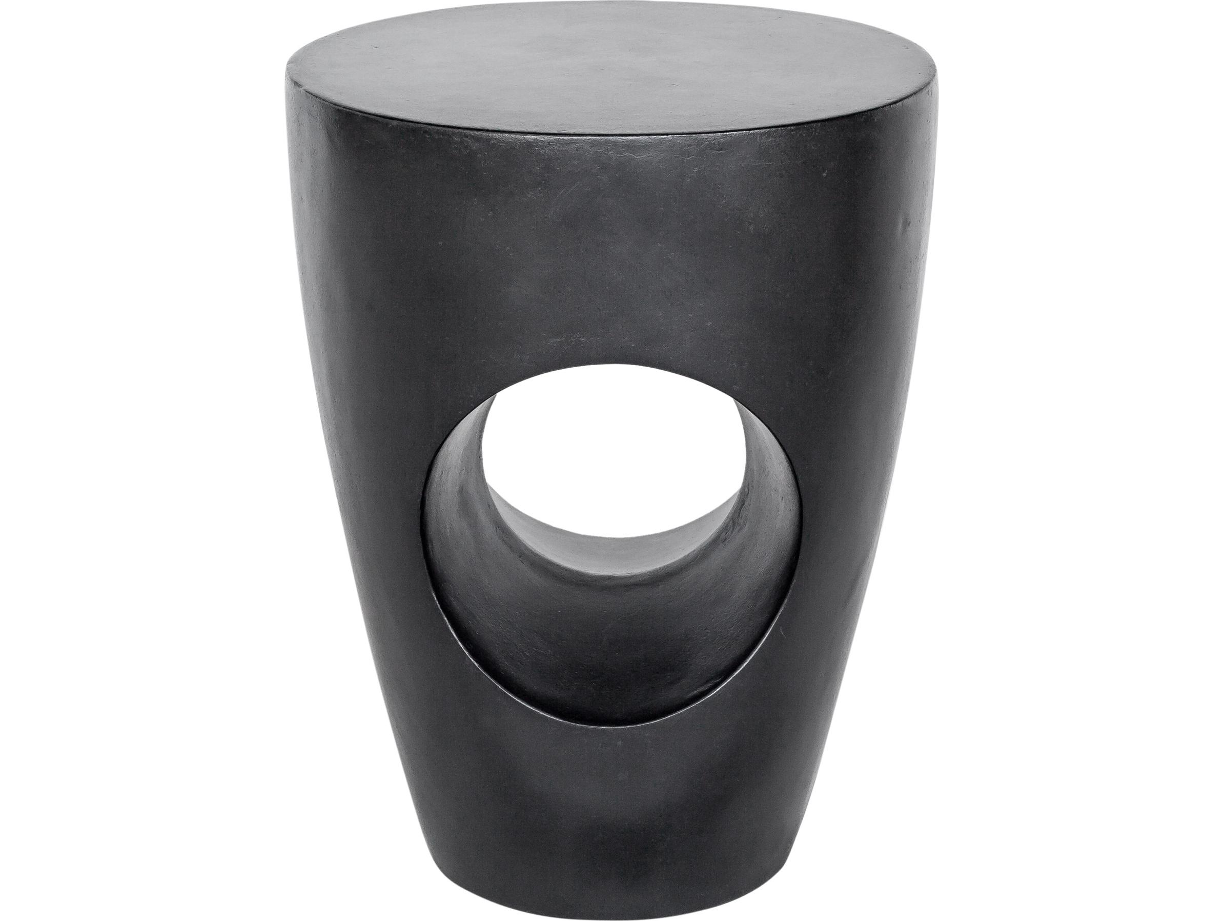 Moe's Home Outdoor Aylard Black Round Stool / End Table