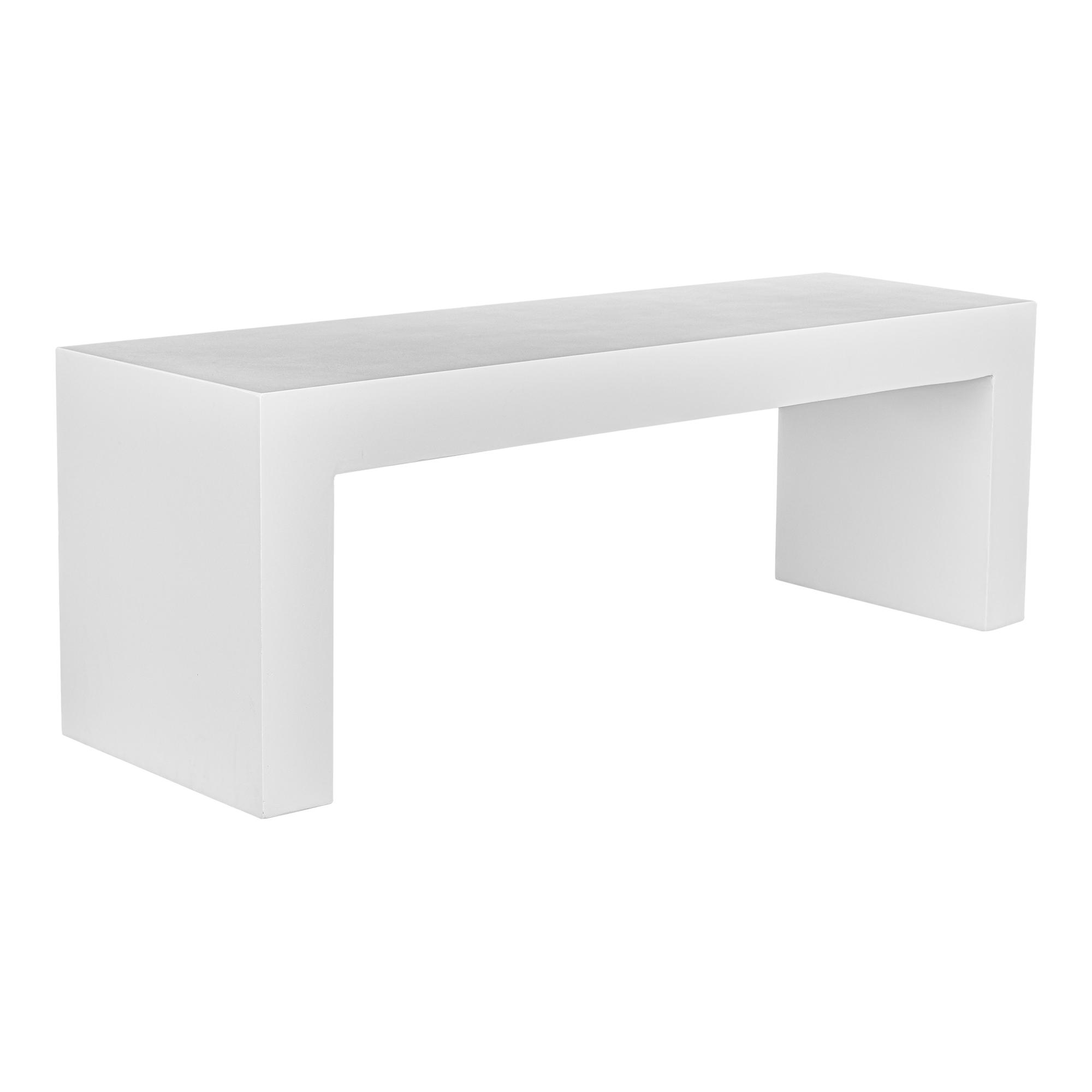 Moe's Home Outdoor Lazarus White Concrete Bench
