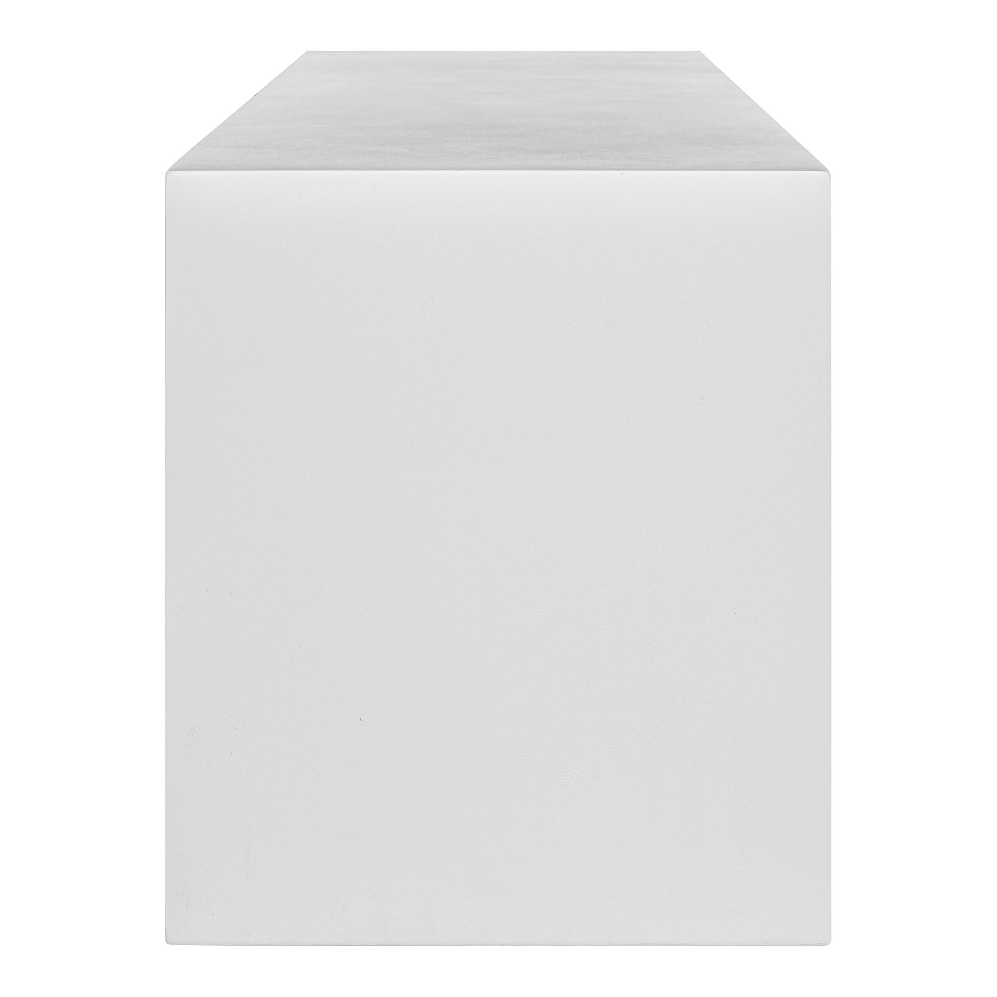 Moe's Home Outdoor Lazarus White Concrete Bench