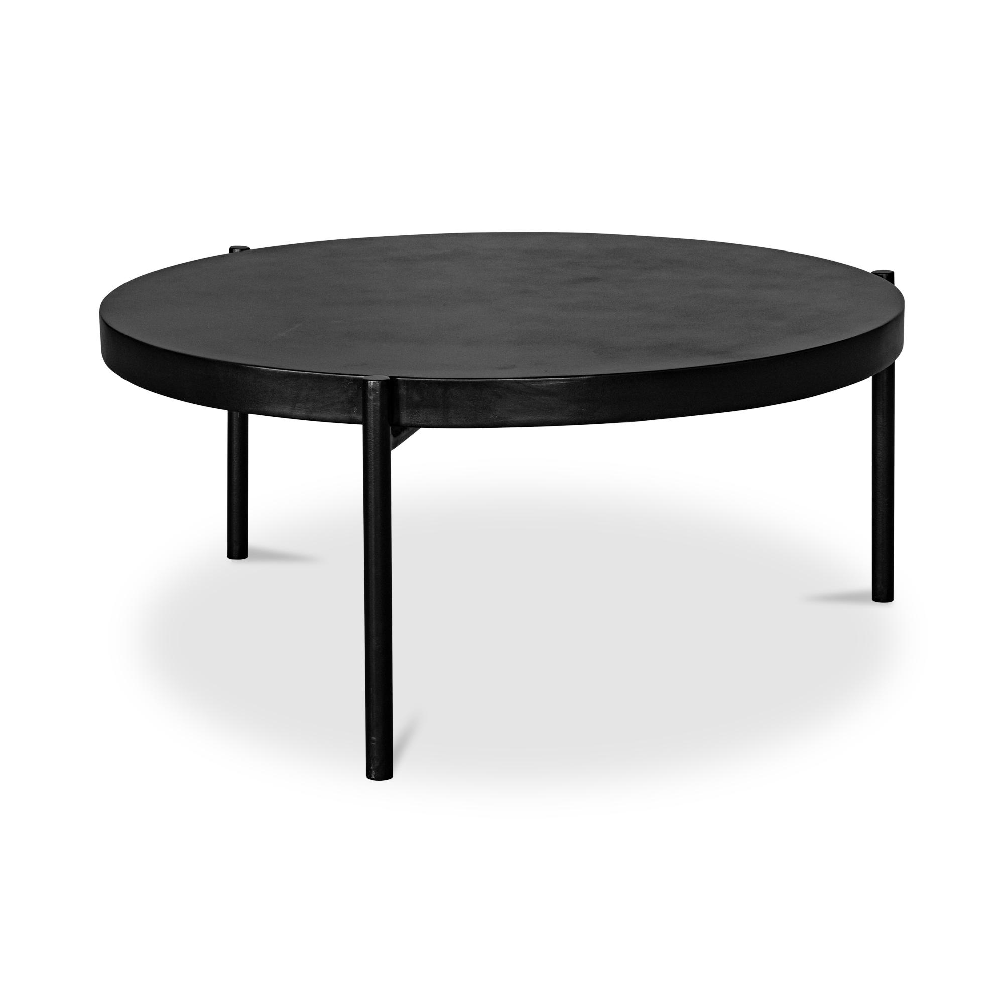 Moe's Home Outdoor Mendez Black Concrete Steel Round Coffee Table