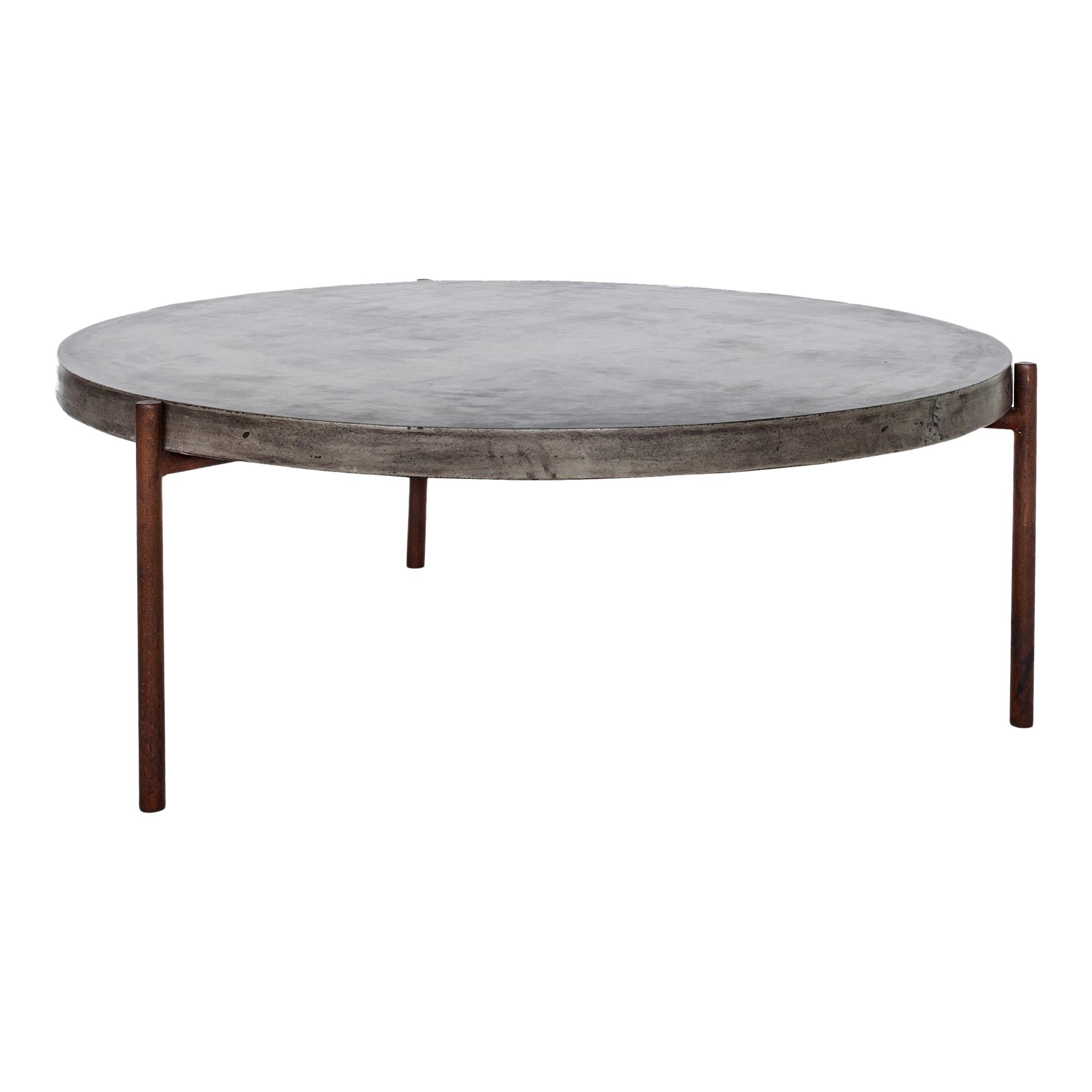 Moe's Home Outdoor Dark Grey Concrete Round Coffee Table