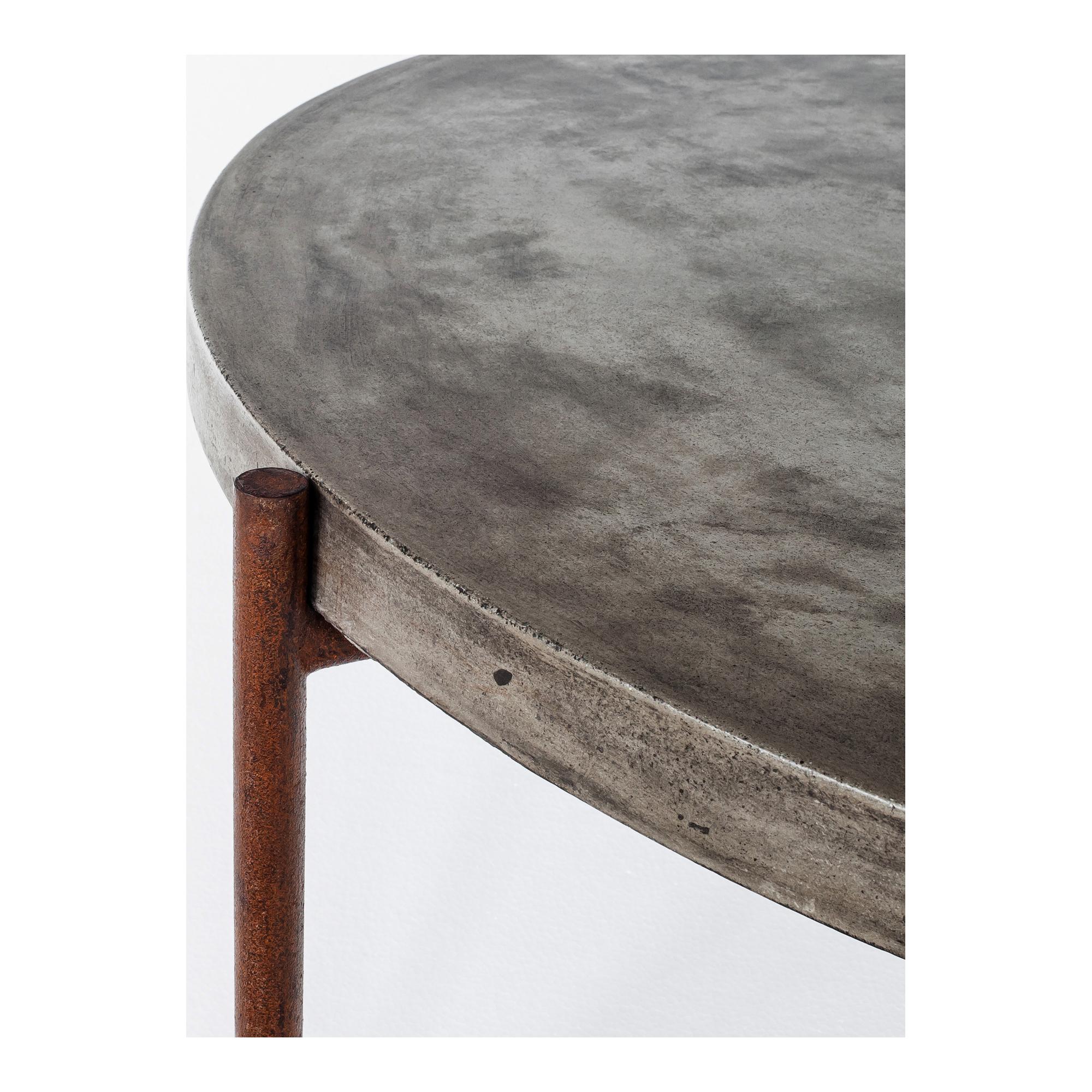 Moe's Home Outdoor Dark Grey Concrete Round Coffee Table