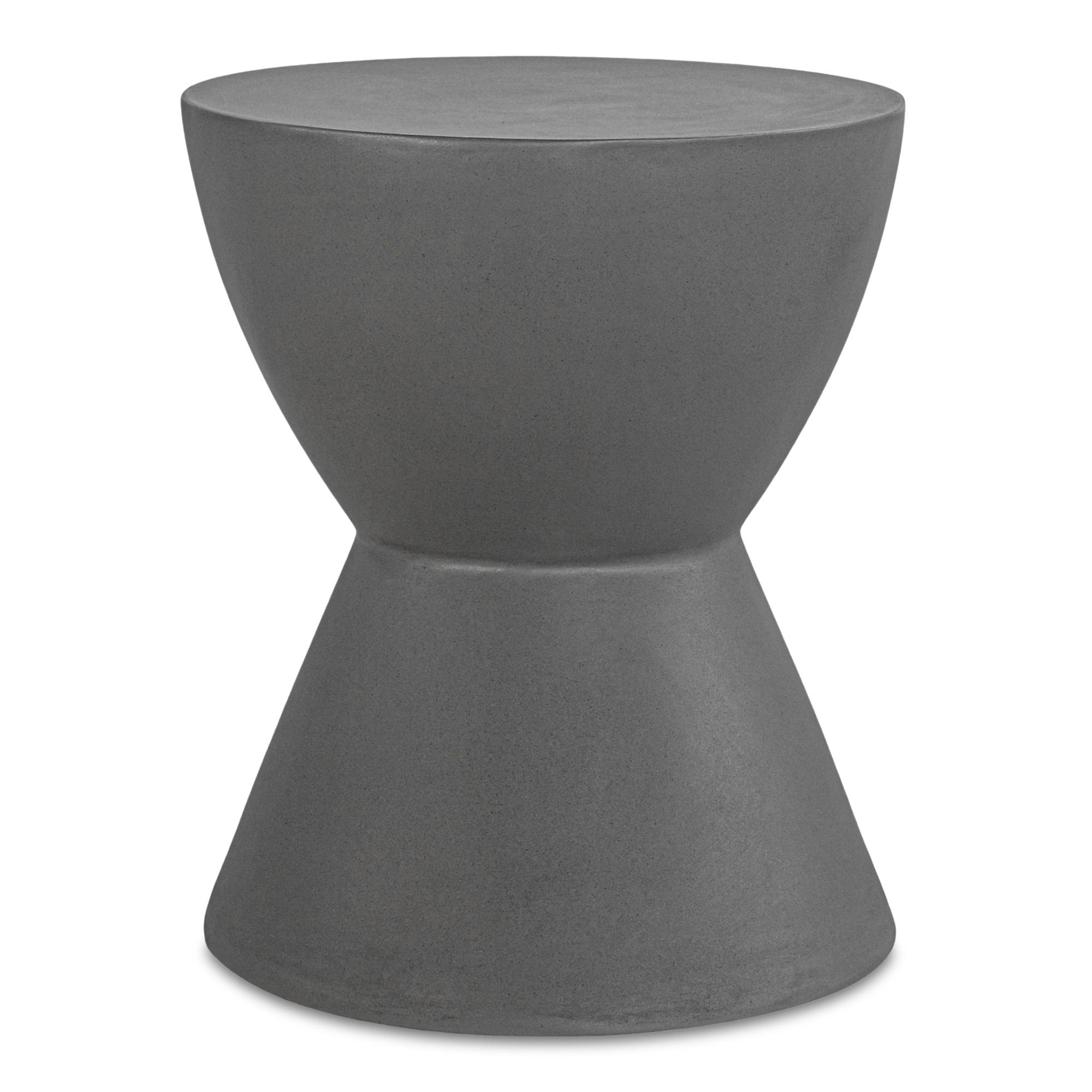 Moe's Home Outdoor Hourglass Dark Grey 15'' Round Dining Stool