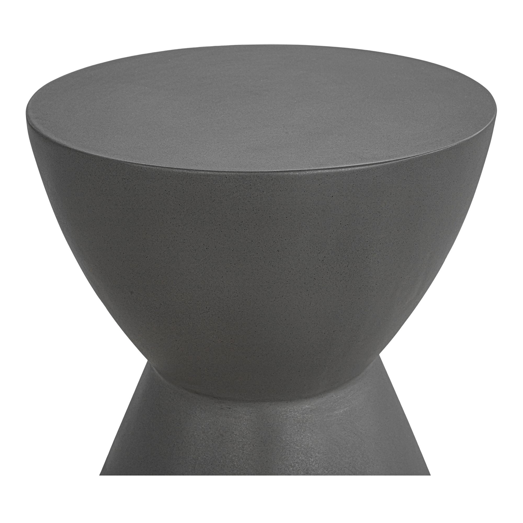 Moe's Home Outdoor Hourglass Dark Grey 15'' Round Dining Stool