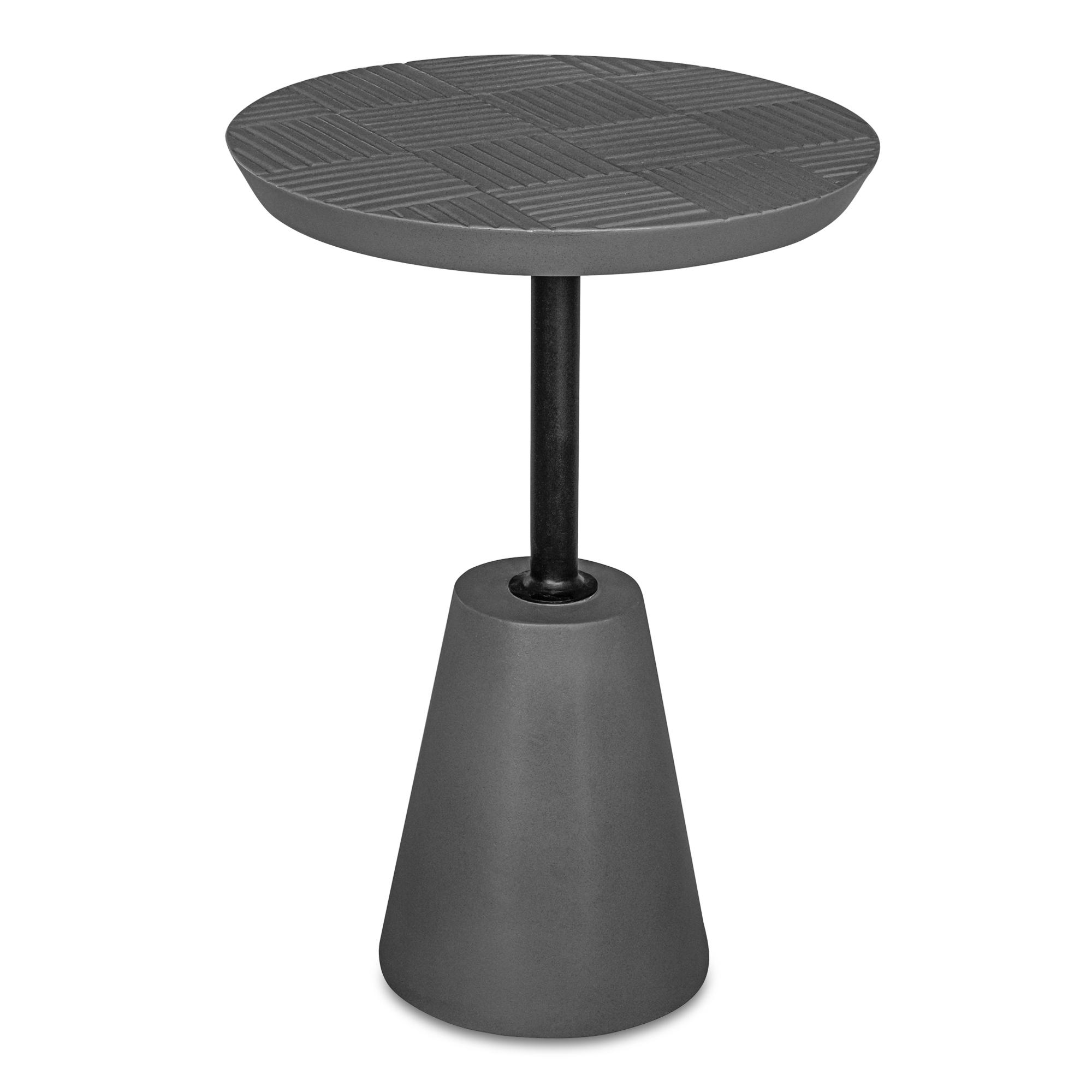 Moe's Home Outdoor Foundation Dark Grey / Matte Black Concrete Round End Table