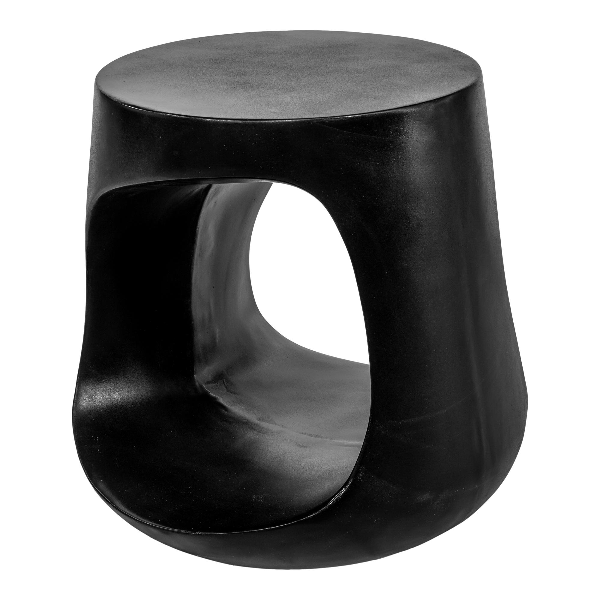Moe's Home Outdoor Black Concrete Dining Stool
