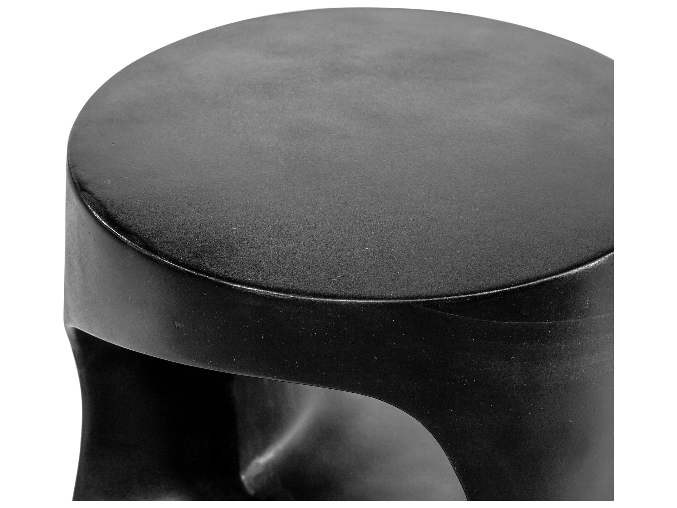 Moe's Home Outdoor Black Concrete Dining Stool