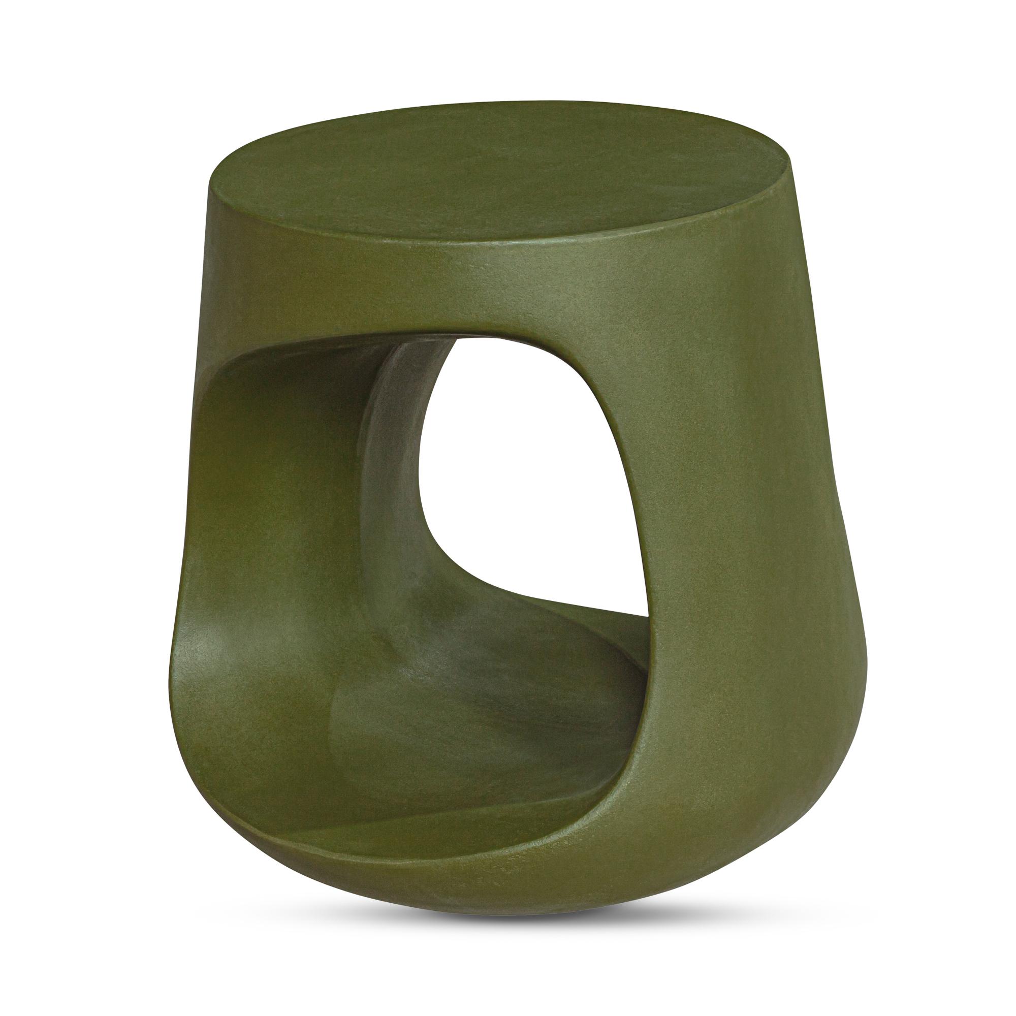 Moe's Home Outdoor Rothko Green Concrete Stool