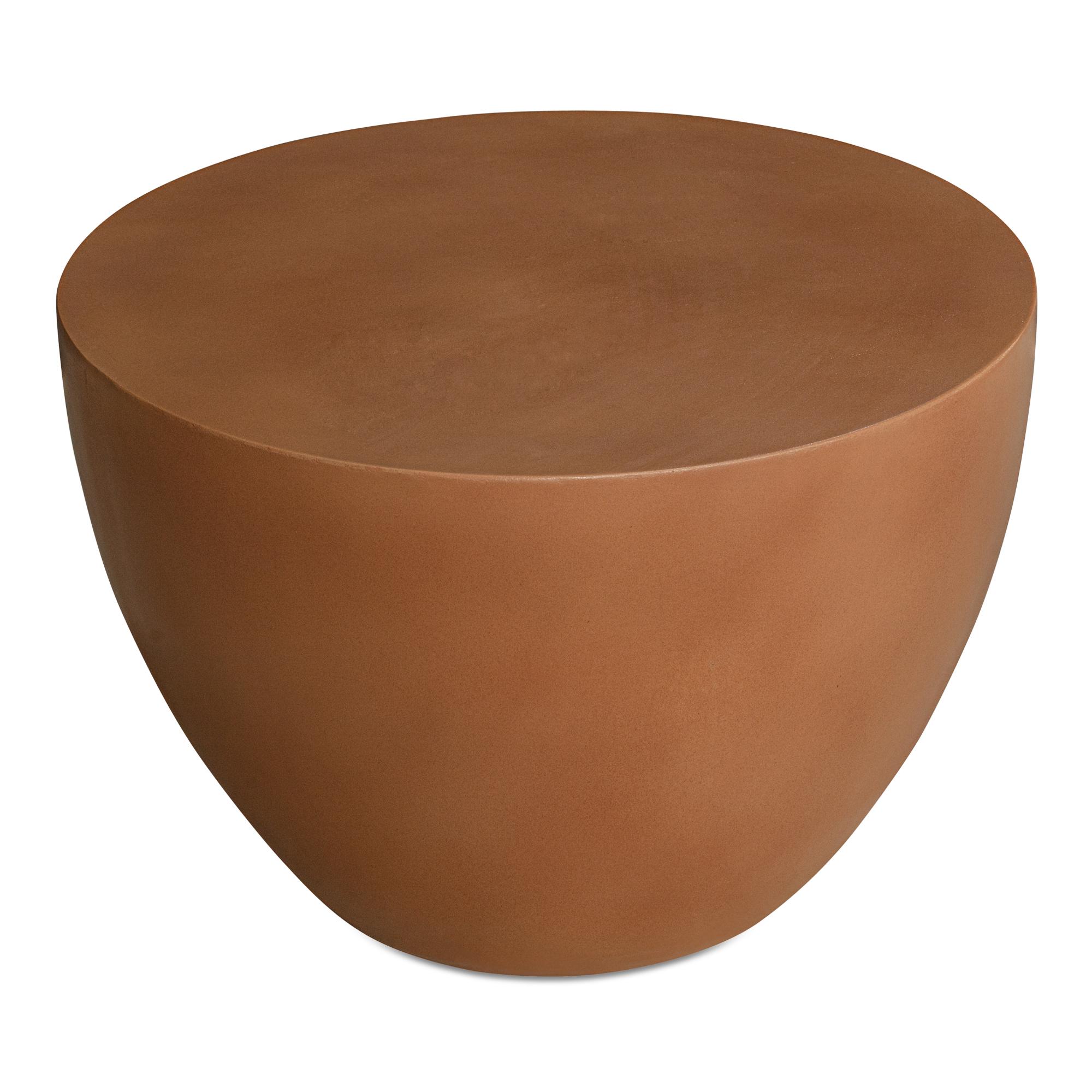 Moe's Home Outdoor Insitu Red Terracotta Concrete Round End Table