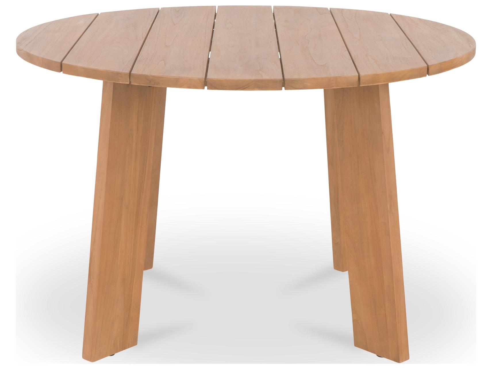 Moe's Home Outdoor Delta Round Dining Table Natural