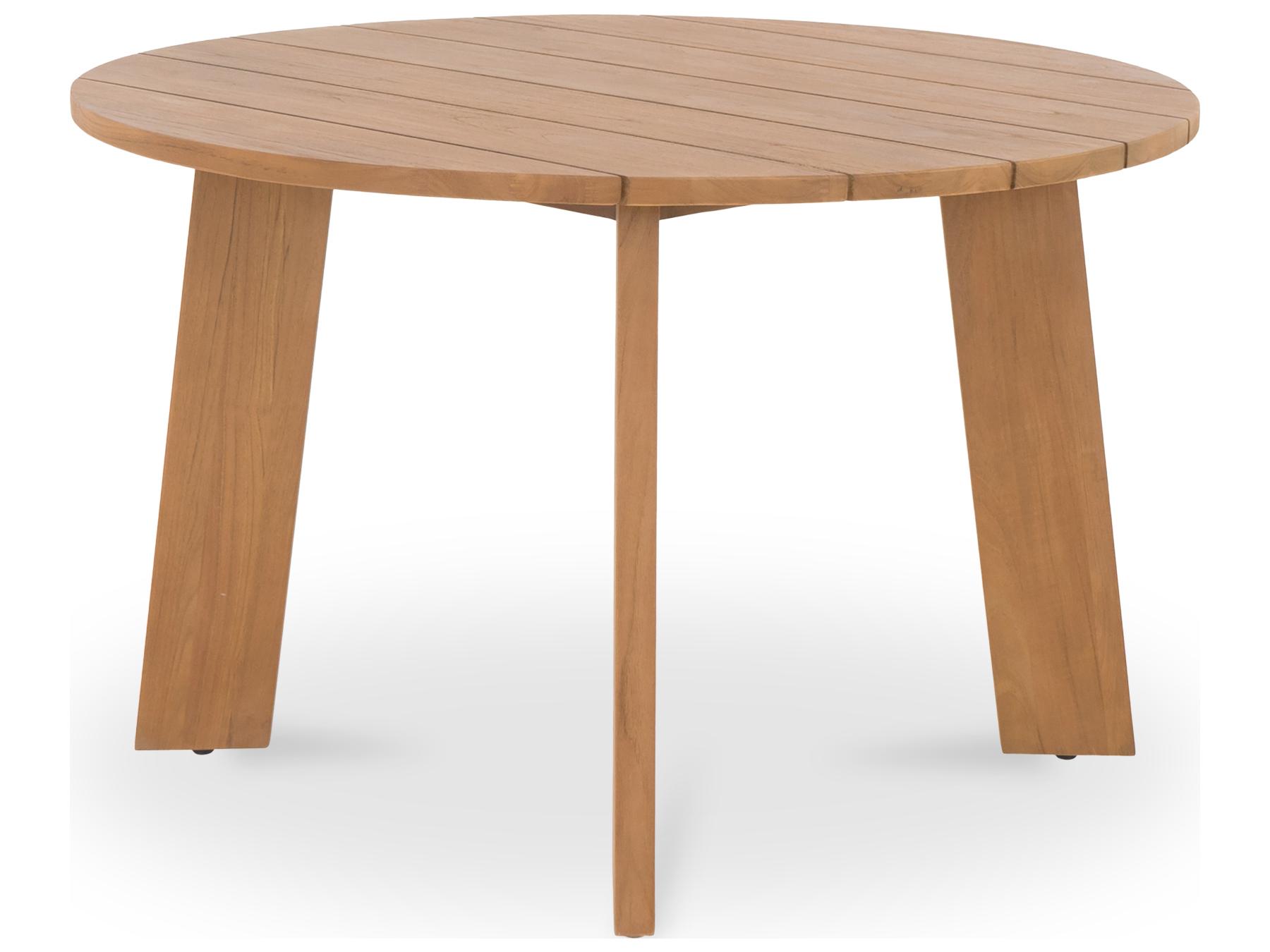 Moe's Home Outdoor Delta Round Dining Table Natural