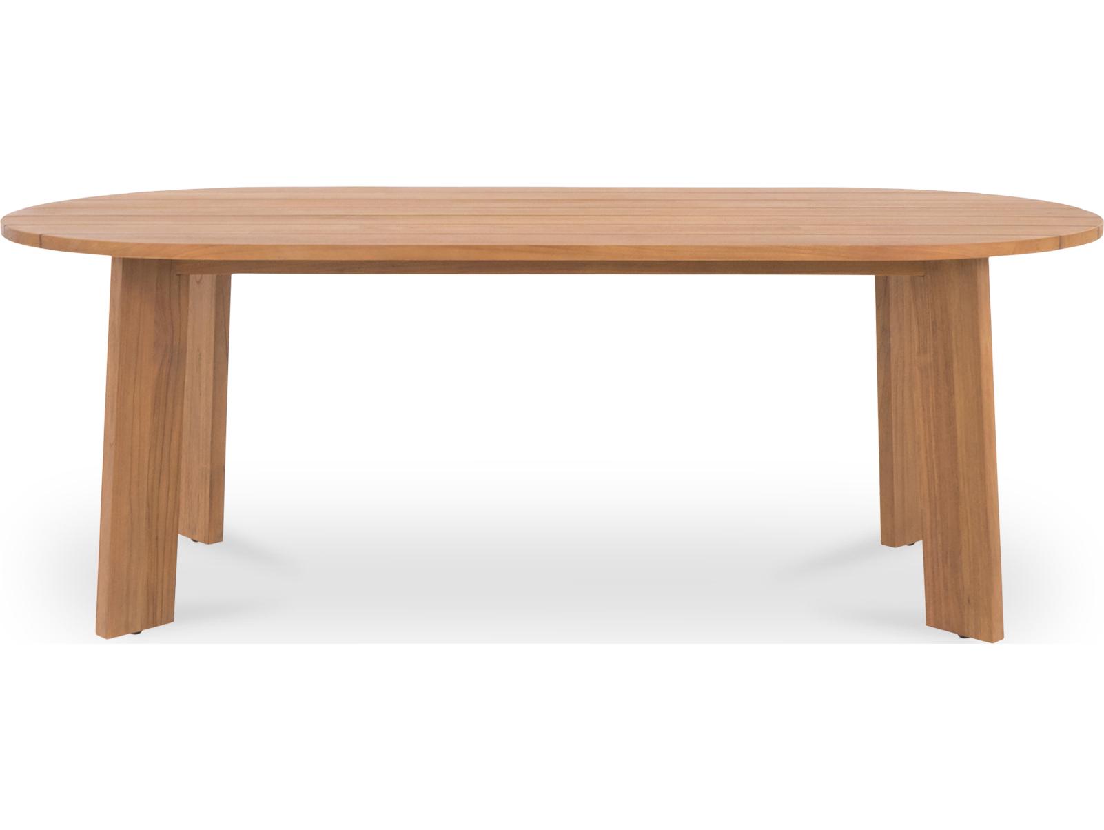 Moe's Home Outdoor Delta Oval Dining Table Natural