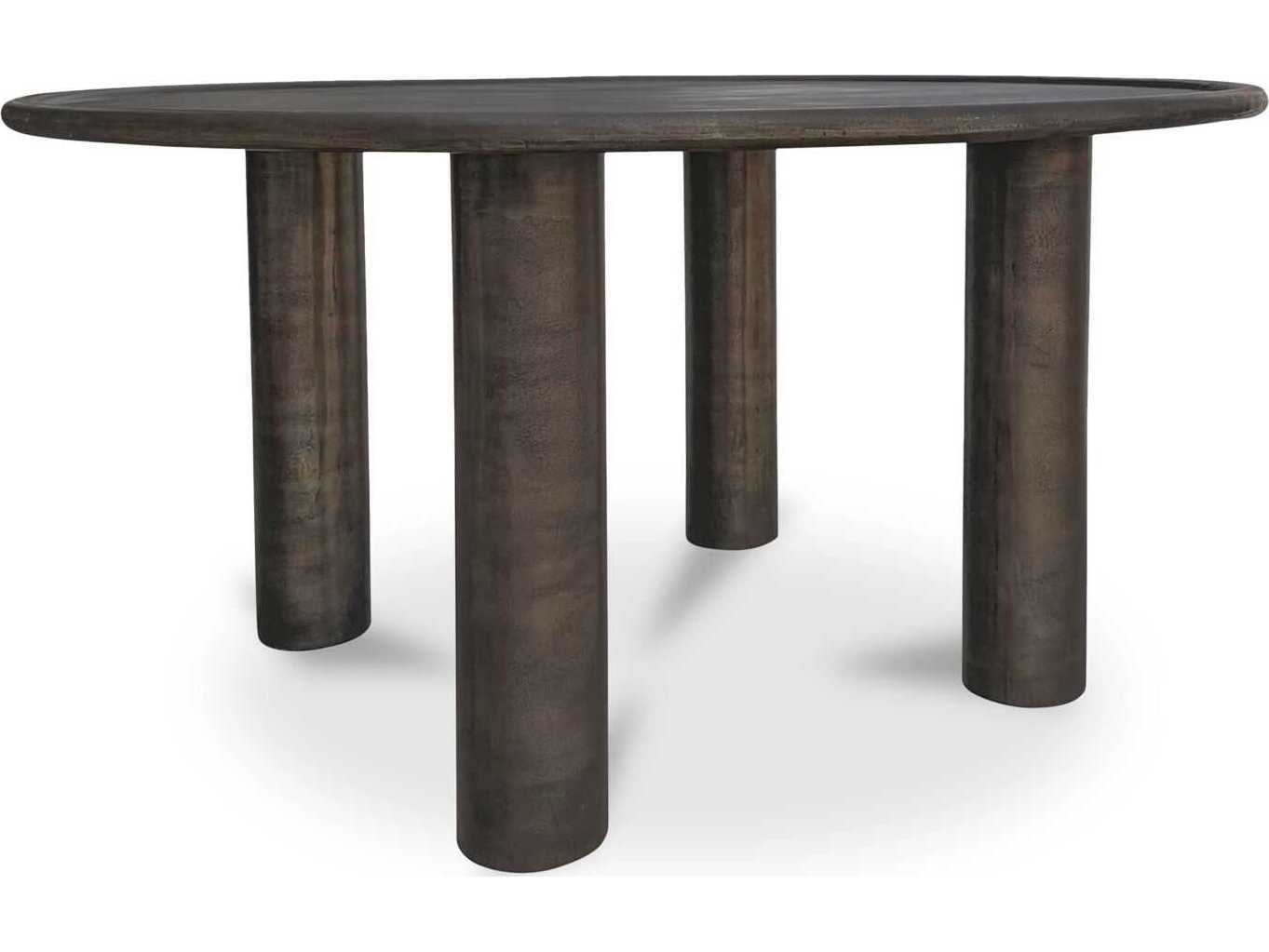 Moe's Home Outdoor Deacon Brown Aluminum Round Dining Table