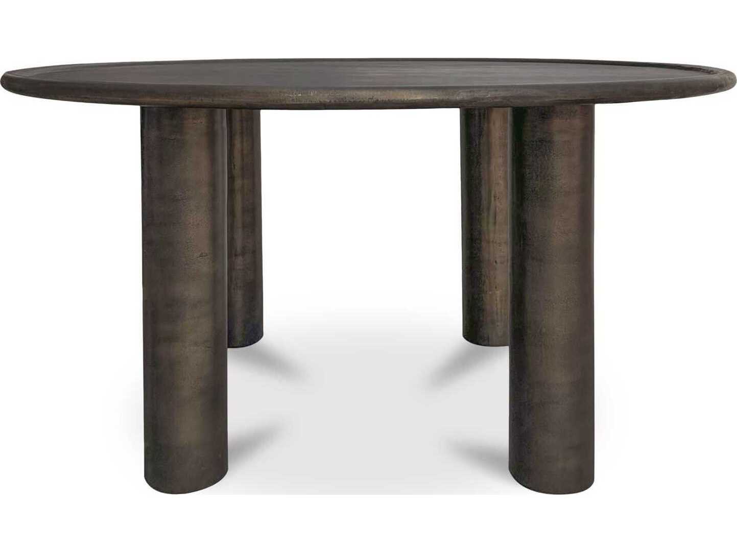 Moe's Home Outdoor Deacon Brown Aluminum Round Dining Table