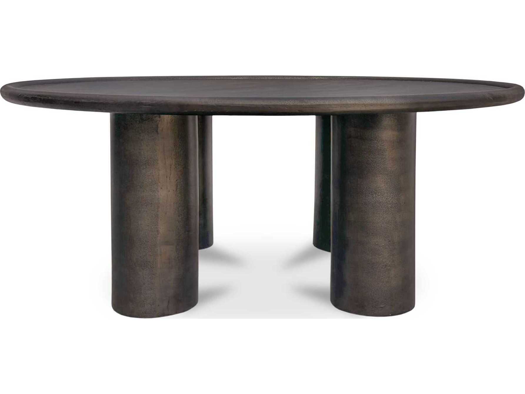 Moe's Home Outdoor Deacon Brown Aluminum Round Coffee Table