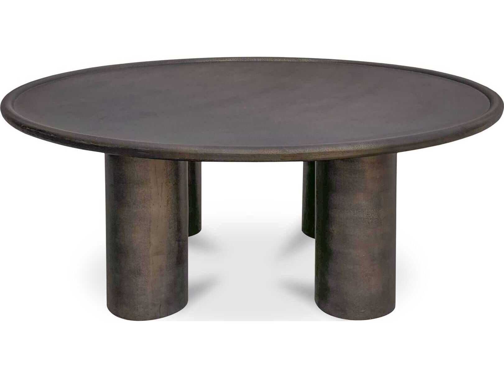 Moe's Home Outdoor Deacon Brown Aluminum Round Coffee Table