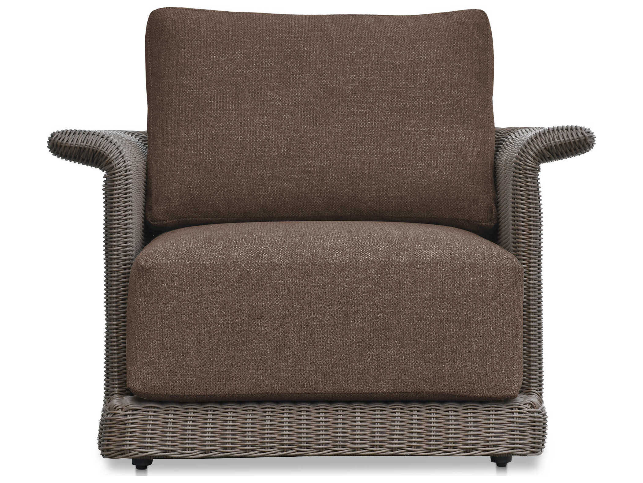 Moe's Home Outdoor Meredith Brown Wicker Cushion Lounge Chair