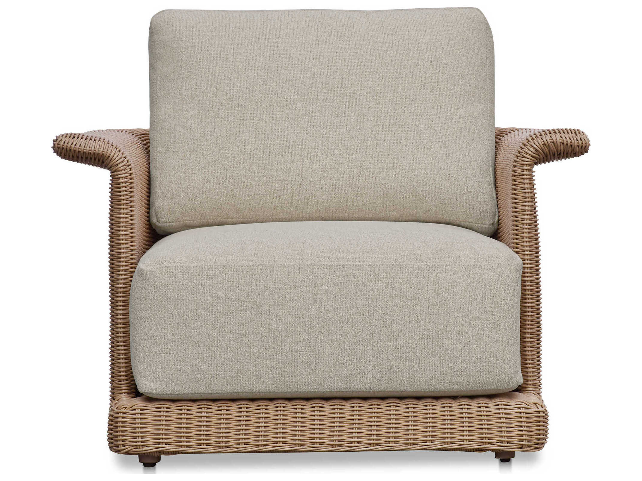 Moe's Home Outdoor Meredith Beige Wicker Cushion Lounge Chair