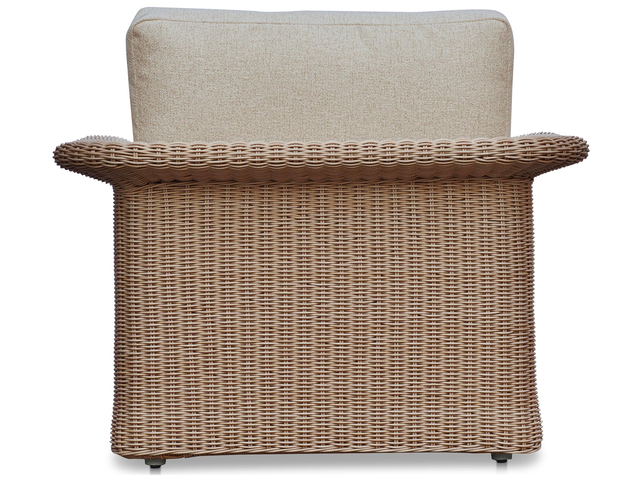 Moe's Home Outdoor Meredith Beige Wicker Cushion Lounge Chair