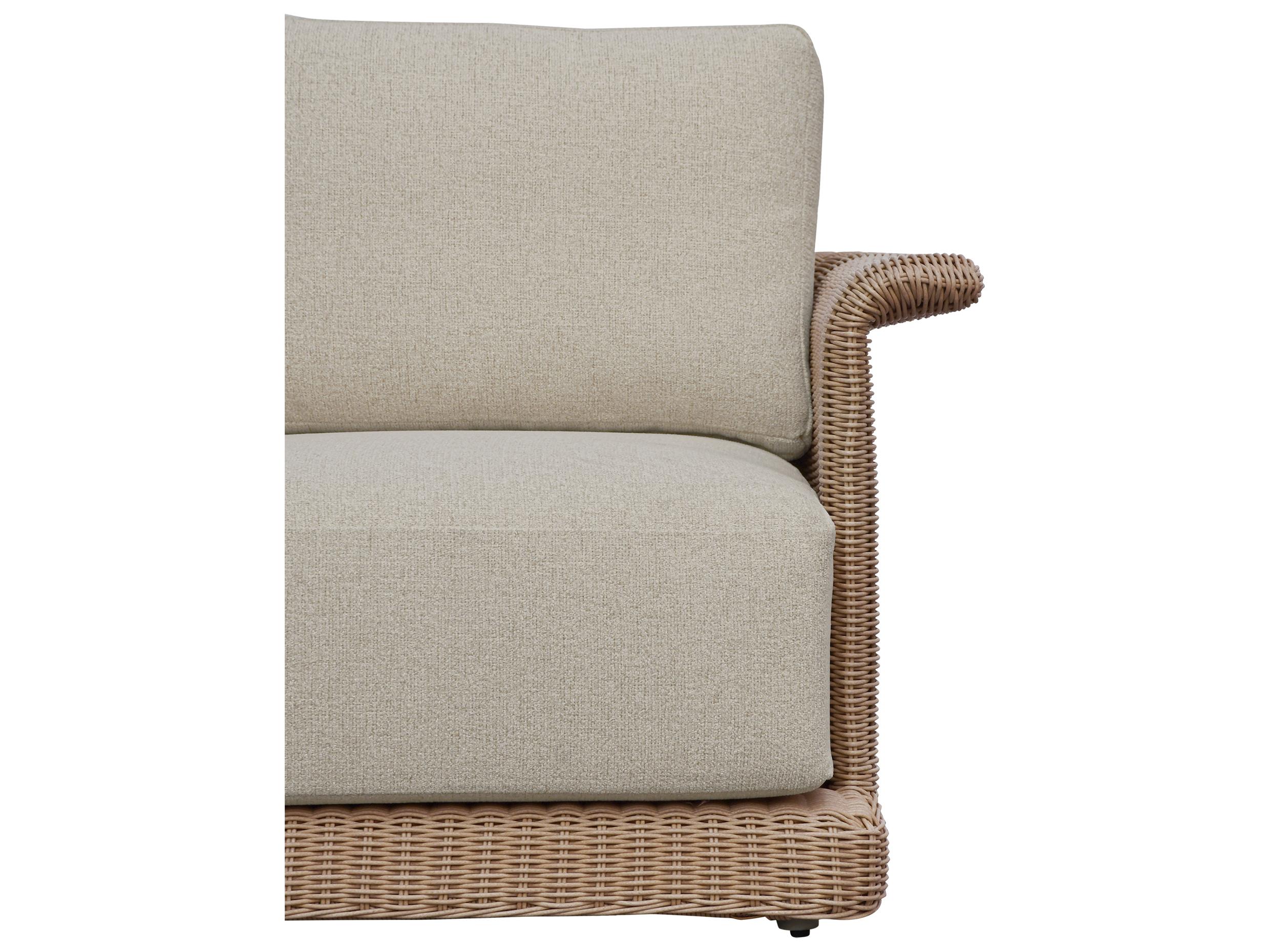 Moe's Home Outdoor Meredith Beige Wicker Cushion Lounge Chair