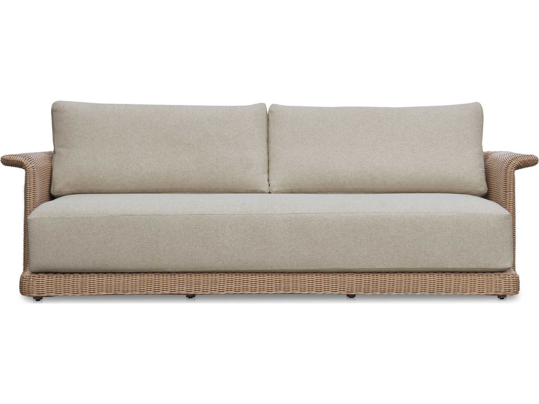 Moe's Home Outdoor Meredith Beige Wicker Cushion Sofa