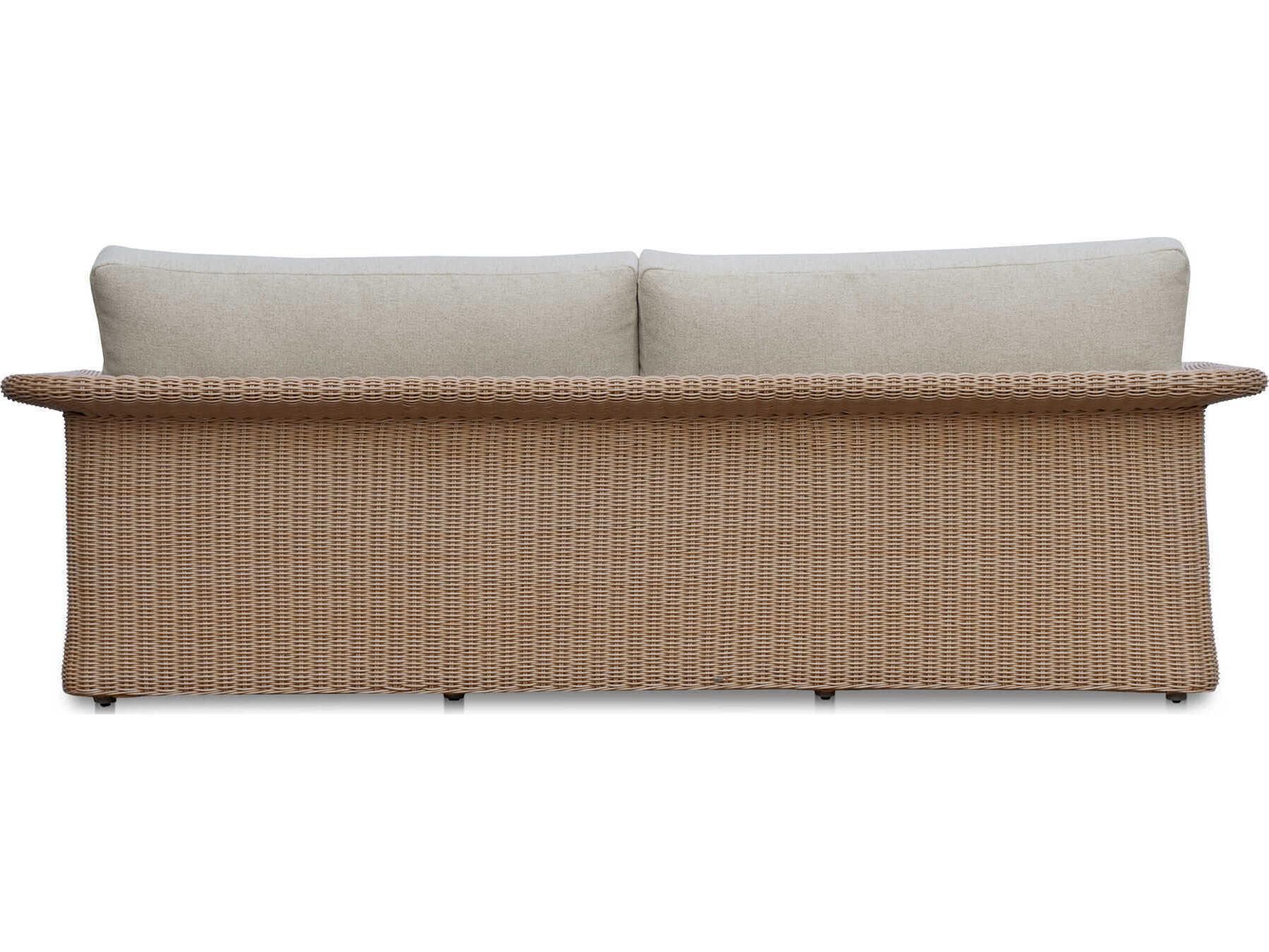 Moe's Home Outdoor Meredith Beige Wicker Cushion Sofa