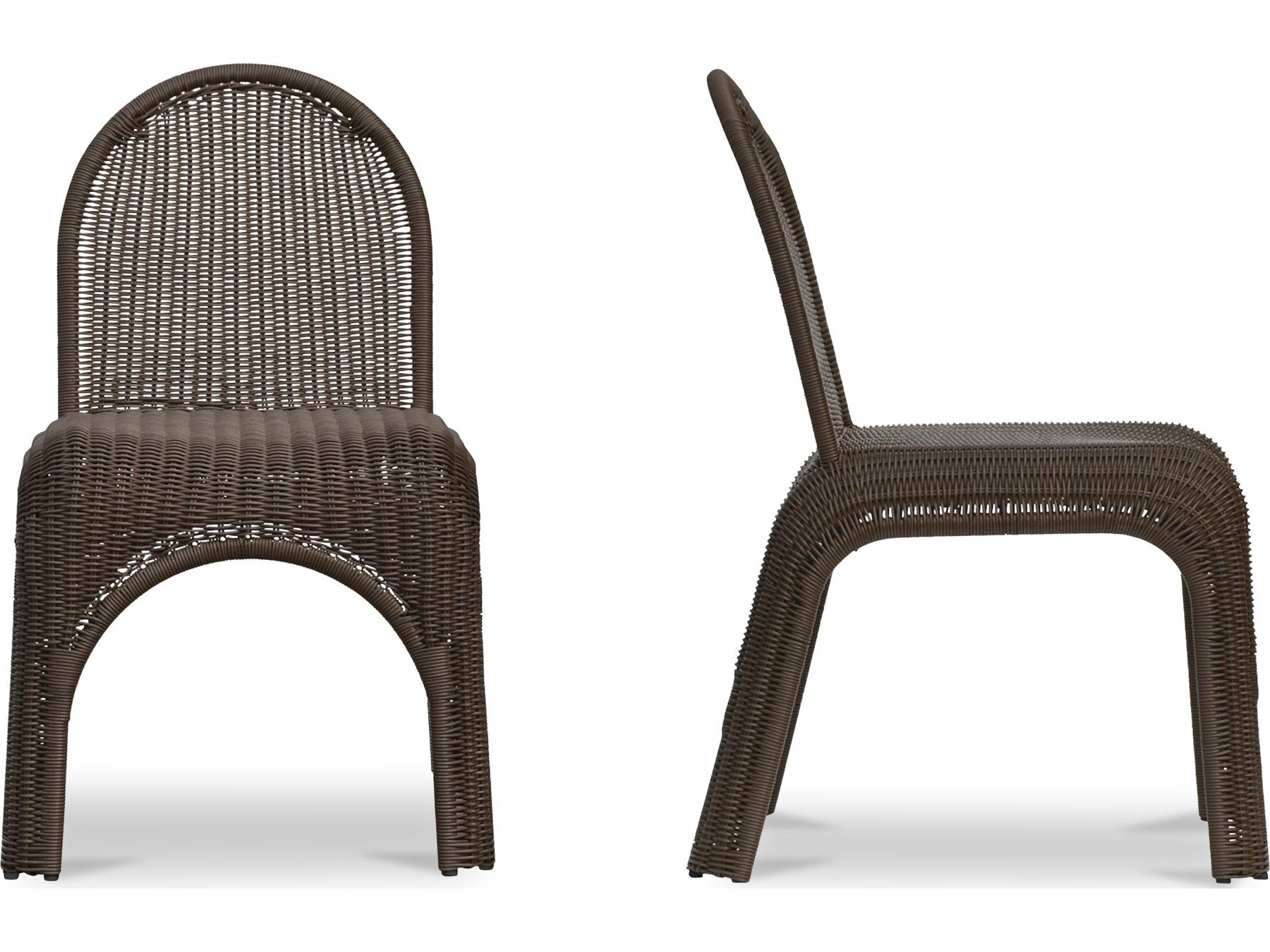 Moe's Home Outdoor Kendall Brown Wicker Dining Chair Set of 2