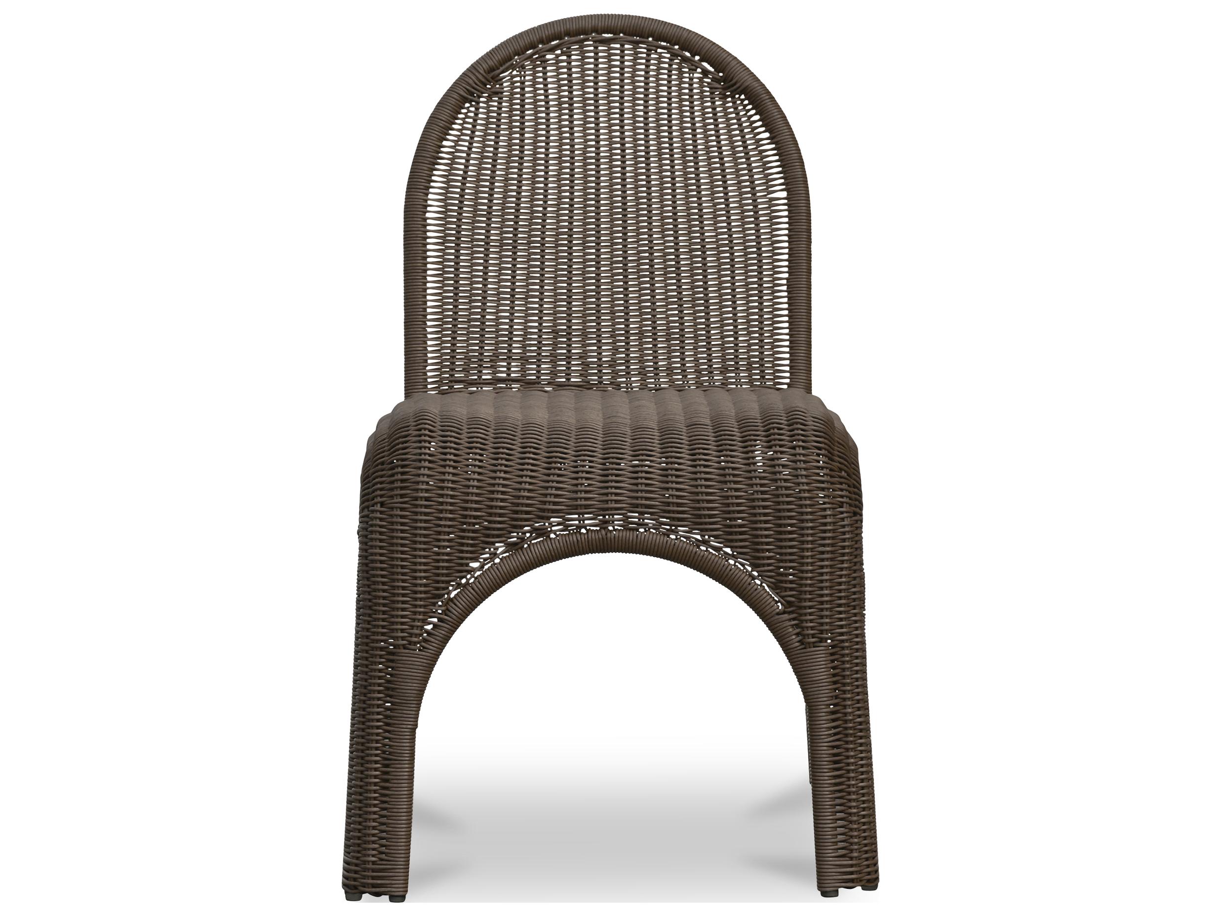 Moe's Home Outdoor Kendall Brown Wicker Dining Chair Set of 2