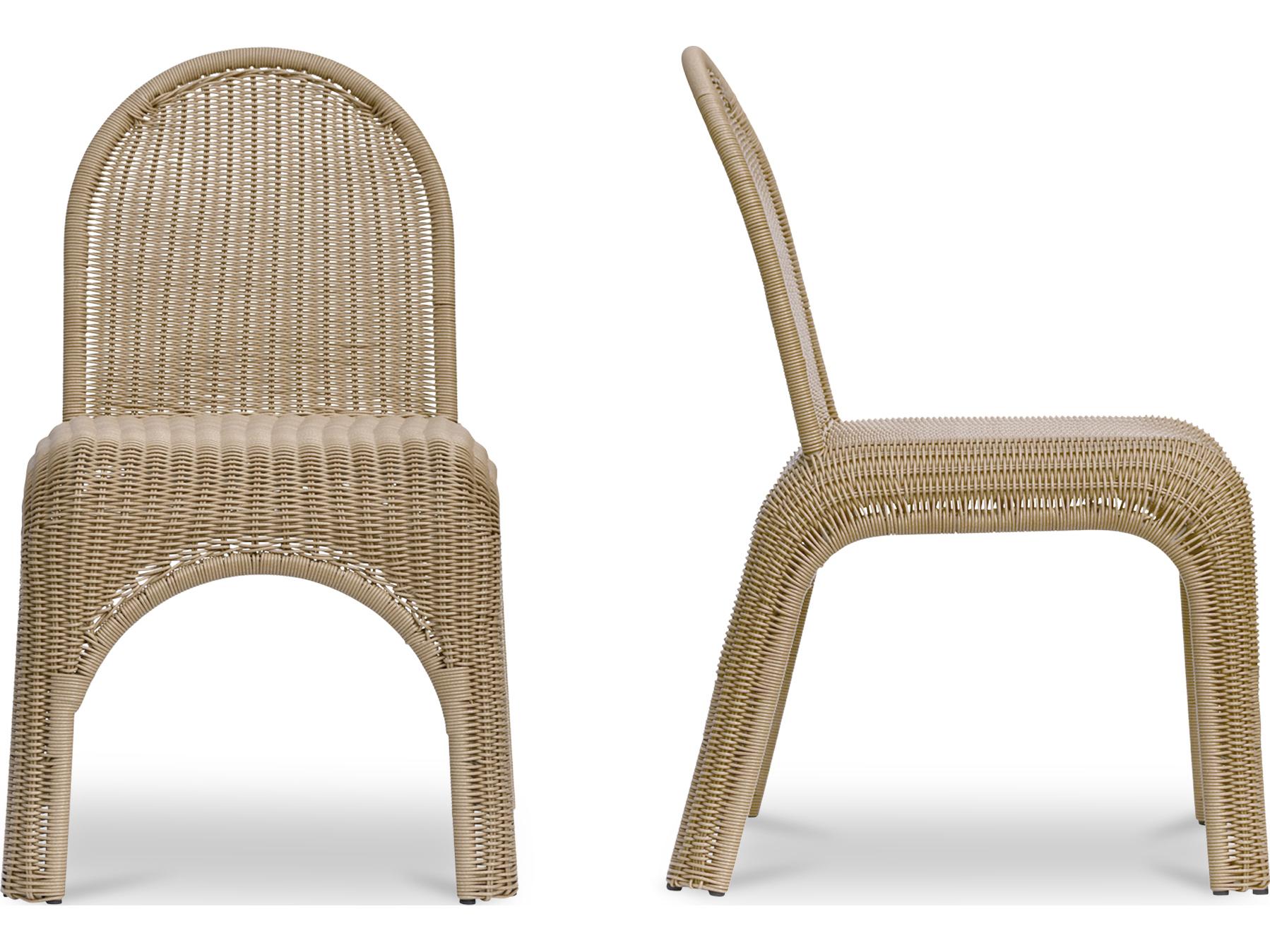 Moe's Home Outdoor Kendall Natural Wicker Dining Chair Set of 2