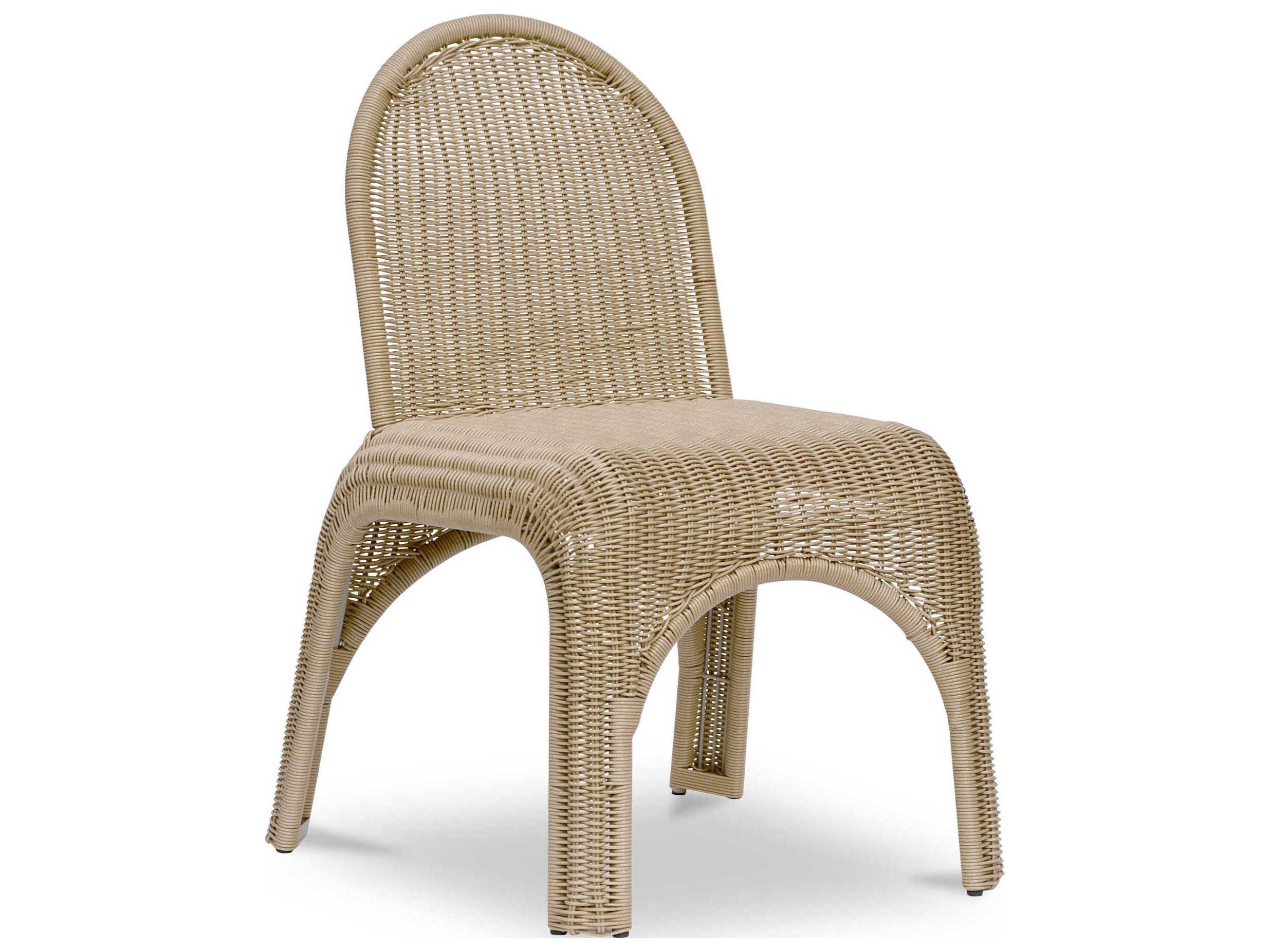 Moe's Home Outdoor Kendall Natural Wicker Dining Chair Set of 2