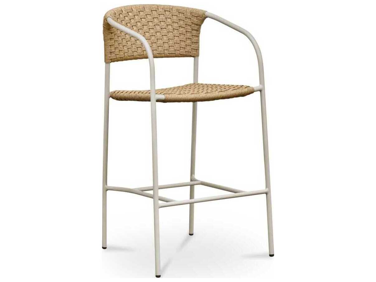 Moe's Home Outdoor Zola Natural Steel Wicker Bar Stool