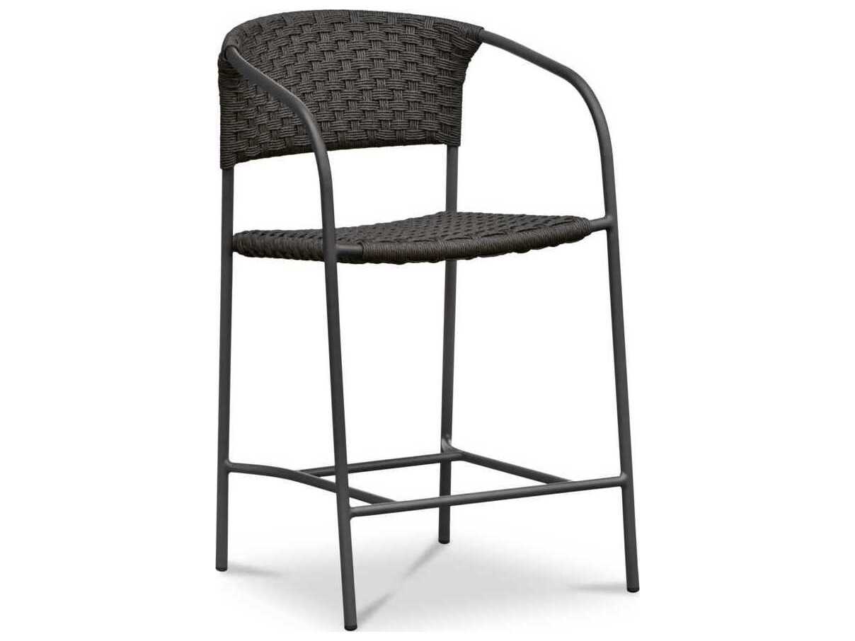 Moe's Home Outdoor Zola Brown Steel Wicker Counter Stool
