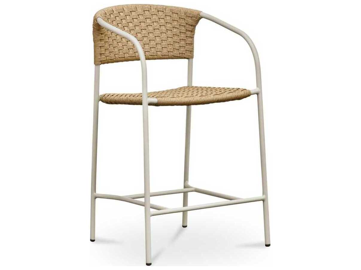 Moe's Home Outdoor Zola Natural Steel Wicker Counter Stool