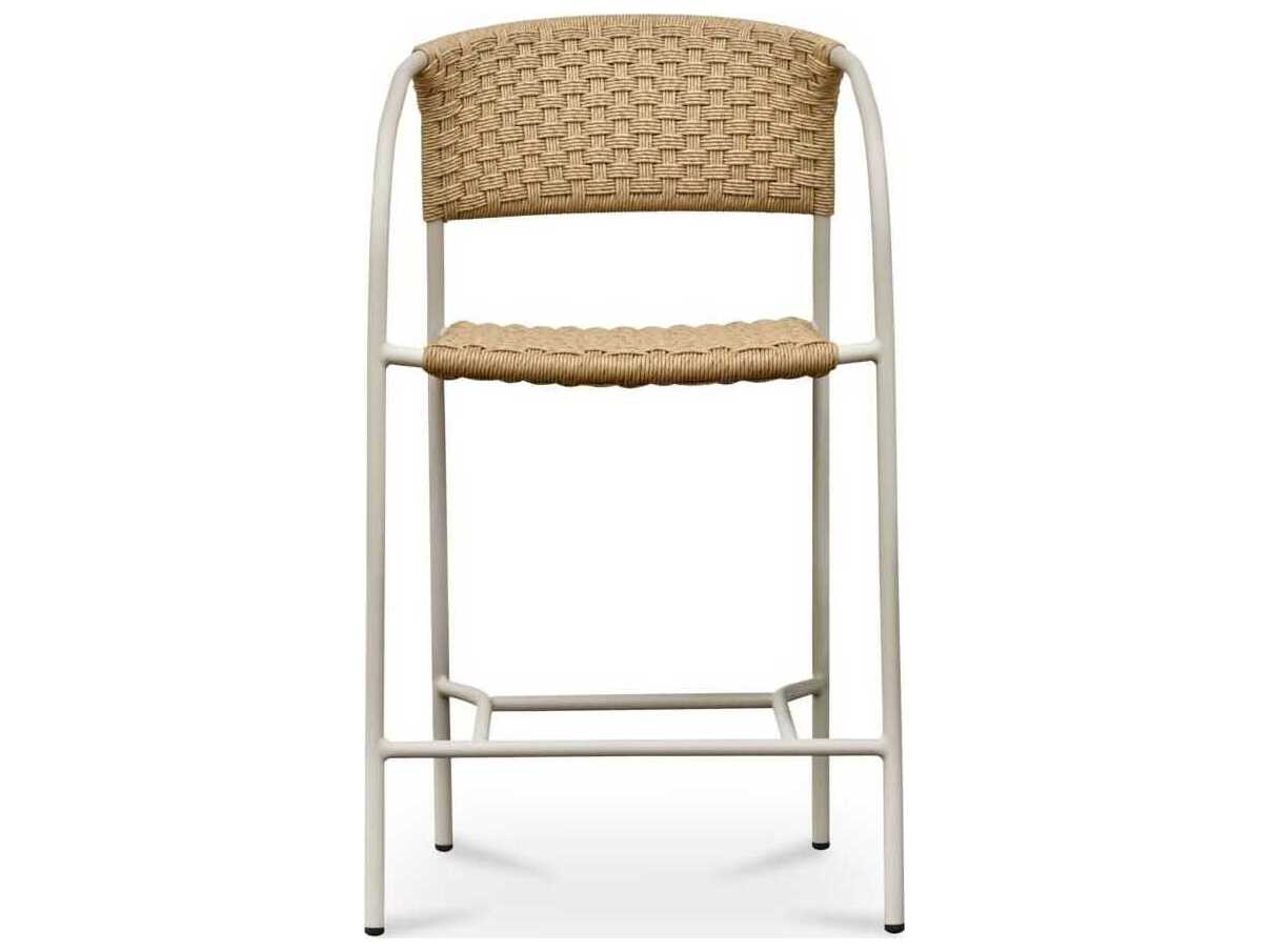 Moe's Home Outdoor Zola Natural Steel Wicker Counter Stool