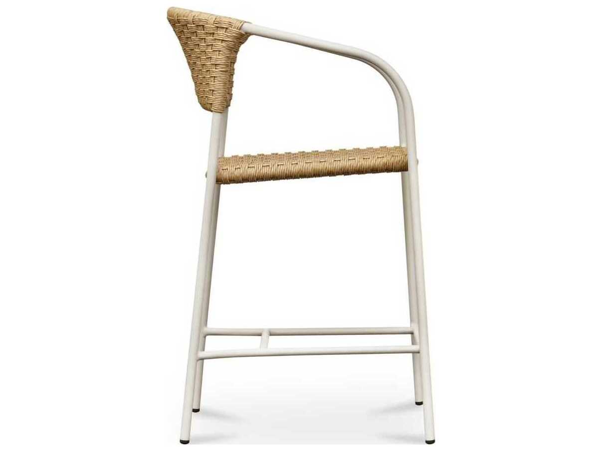 Moe's Home Outdoor Zola Natural Steel Wicker Counter Stool