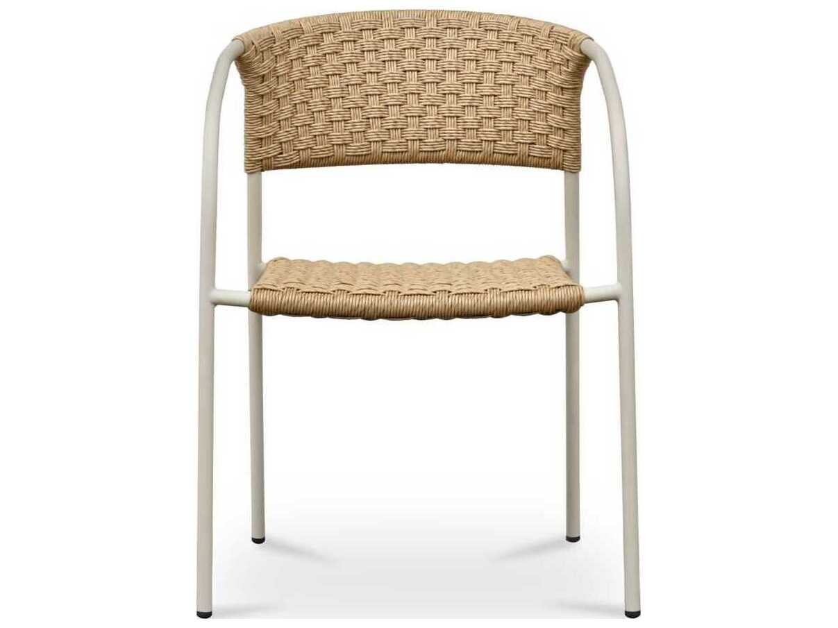 Moe's Home Outdoor Zola Natural Steel Wicker Dining Chair Set of 2