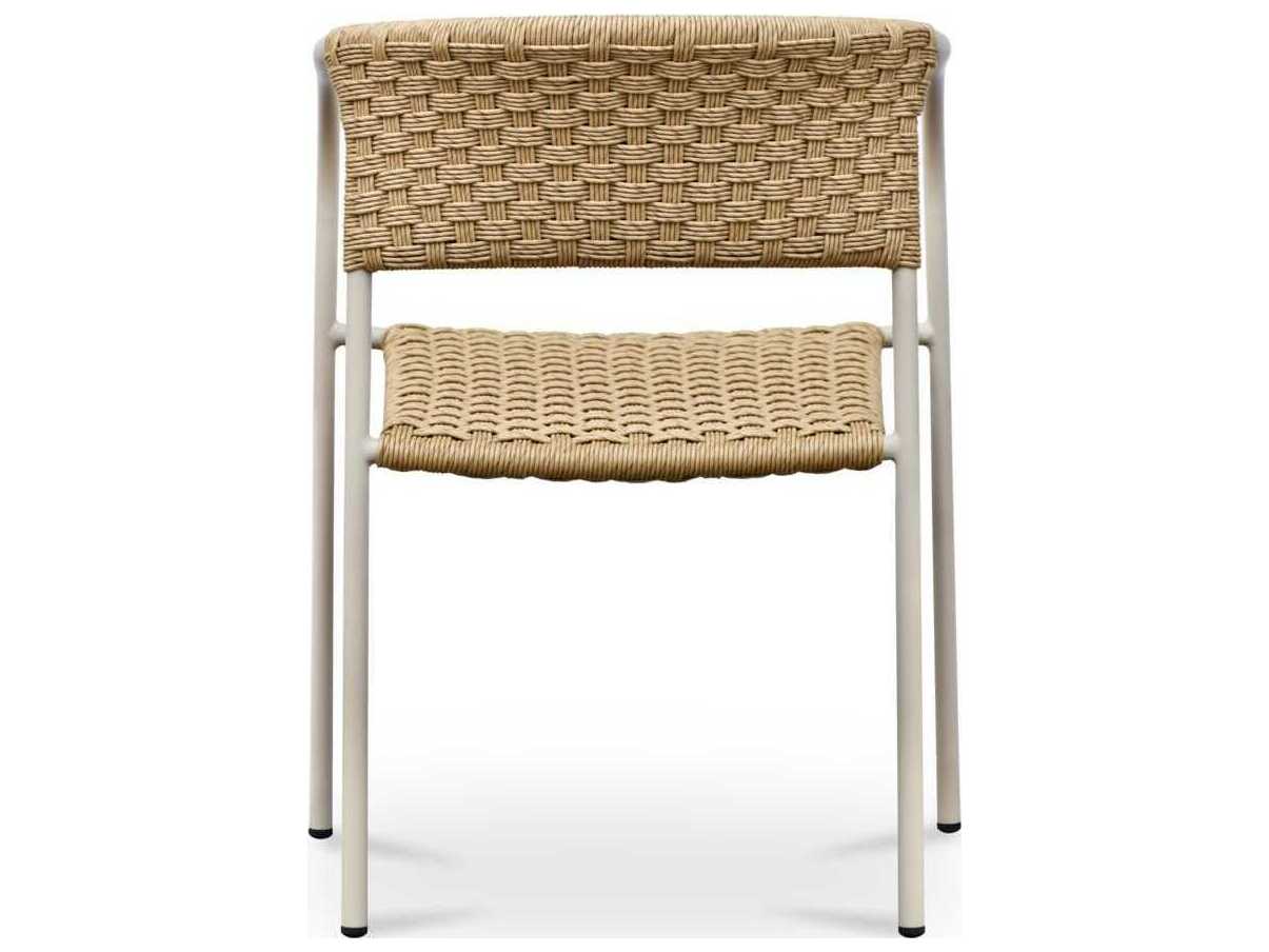 Moe's Home Outdoor Zola Natural Steel Wicker Dining Chair Set of 2