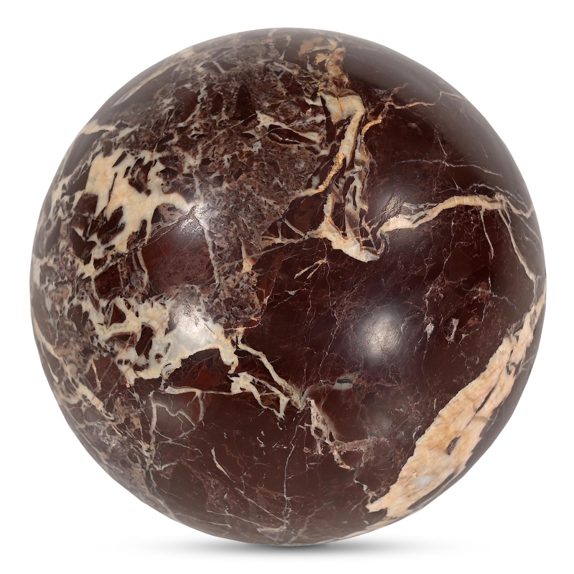 Moe's Home Outdoor Odessa Red Levanto Marble Sphere Tabletop Accent