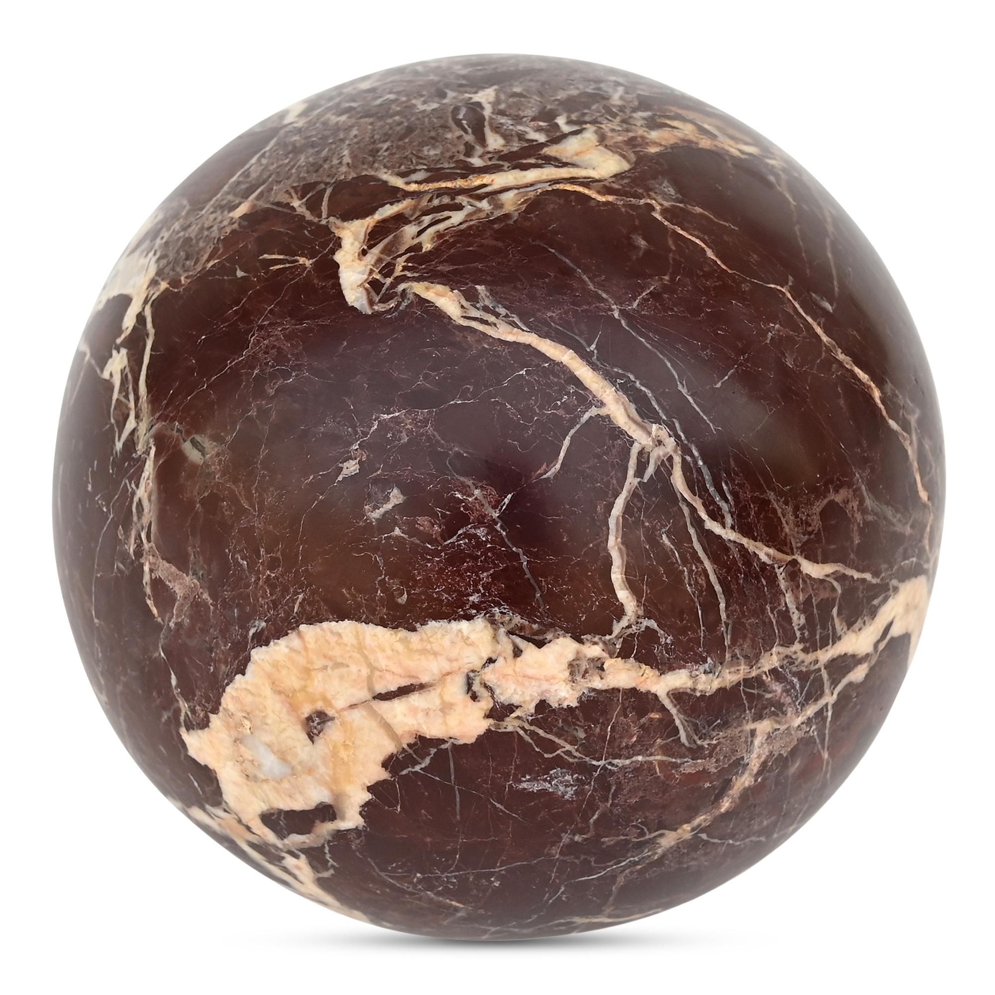 Moe's Home Outdoor Odessa Red Levanto Marble Sphere Tabletop Accent