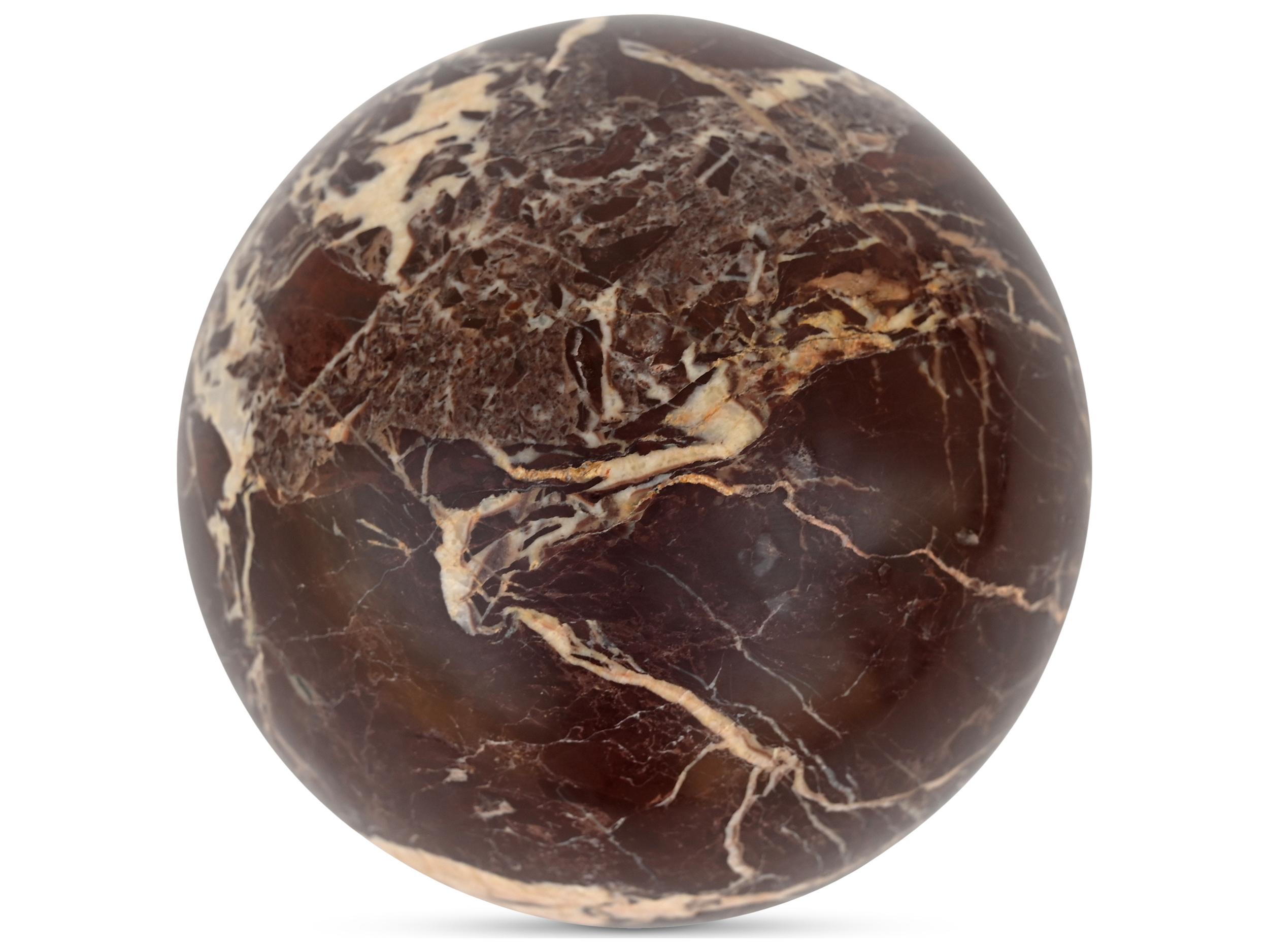Moe's Home Outdoor Odessa Red Levanto Marble Sphere Tabletop Accent