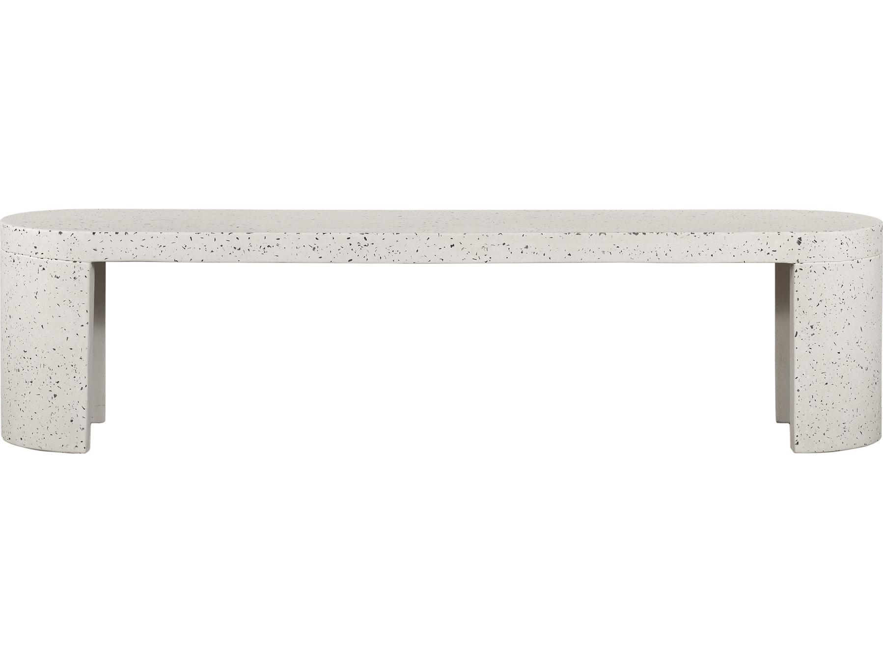 Moe's Home Outdoor Greystone Terrazzo Concrete Bench