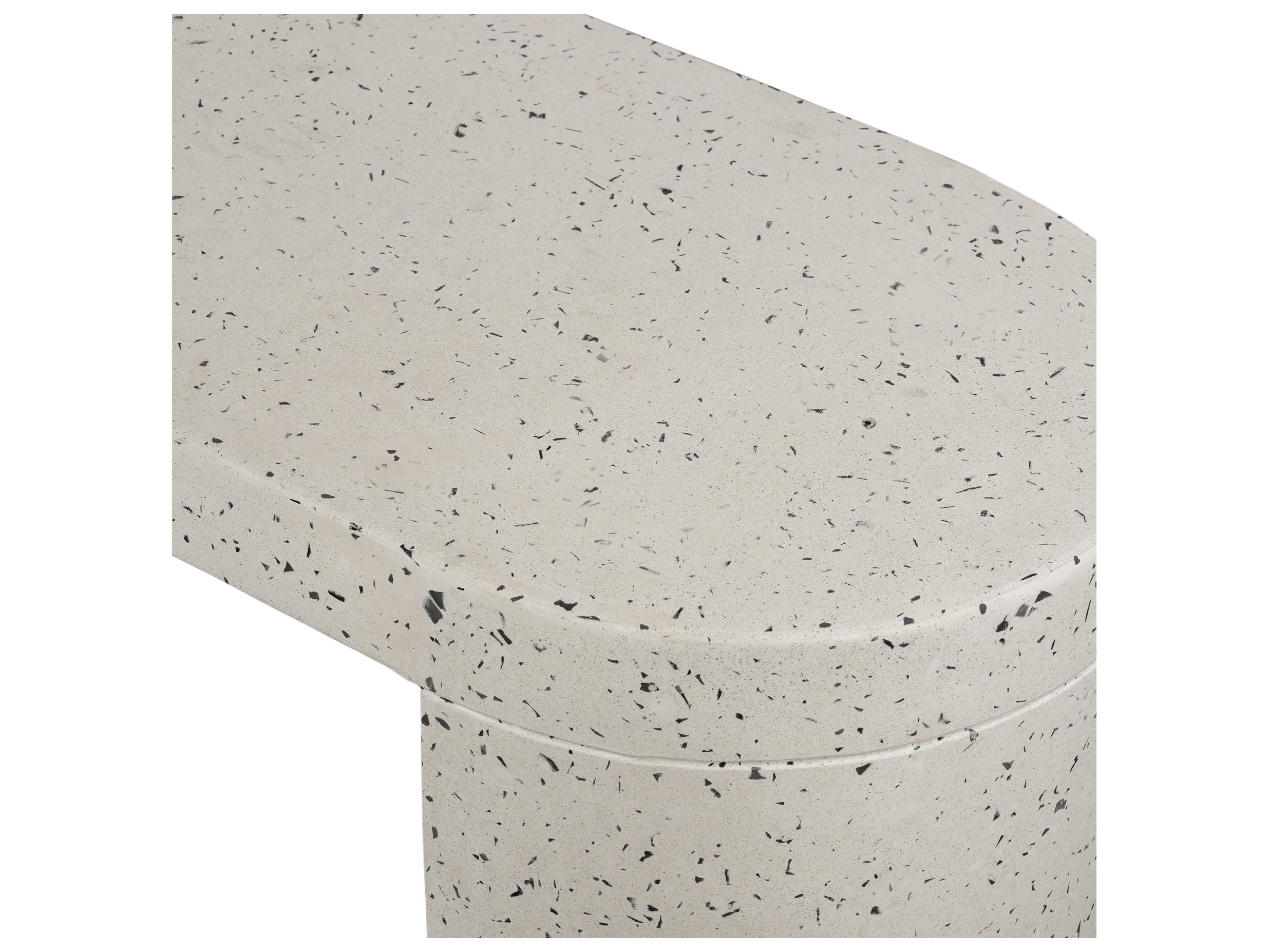 Moe's Home Outdoor Greystone Terrazzo Concrete Bench