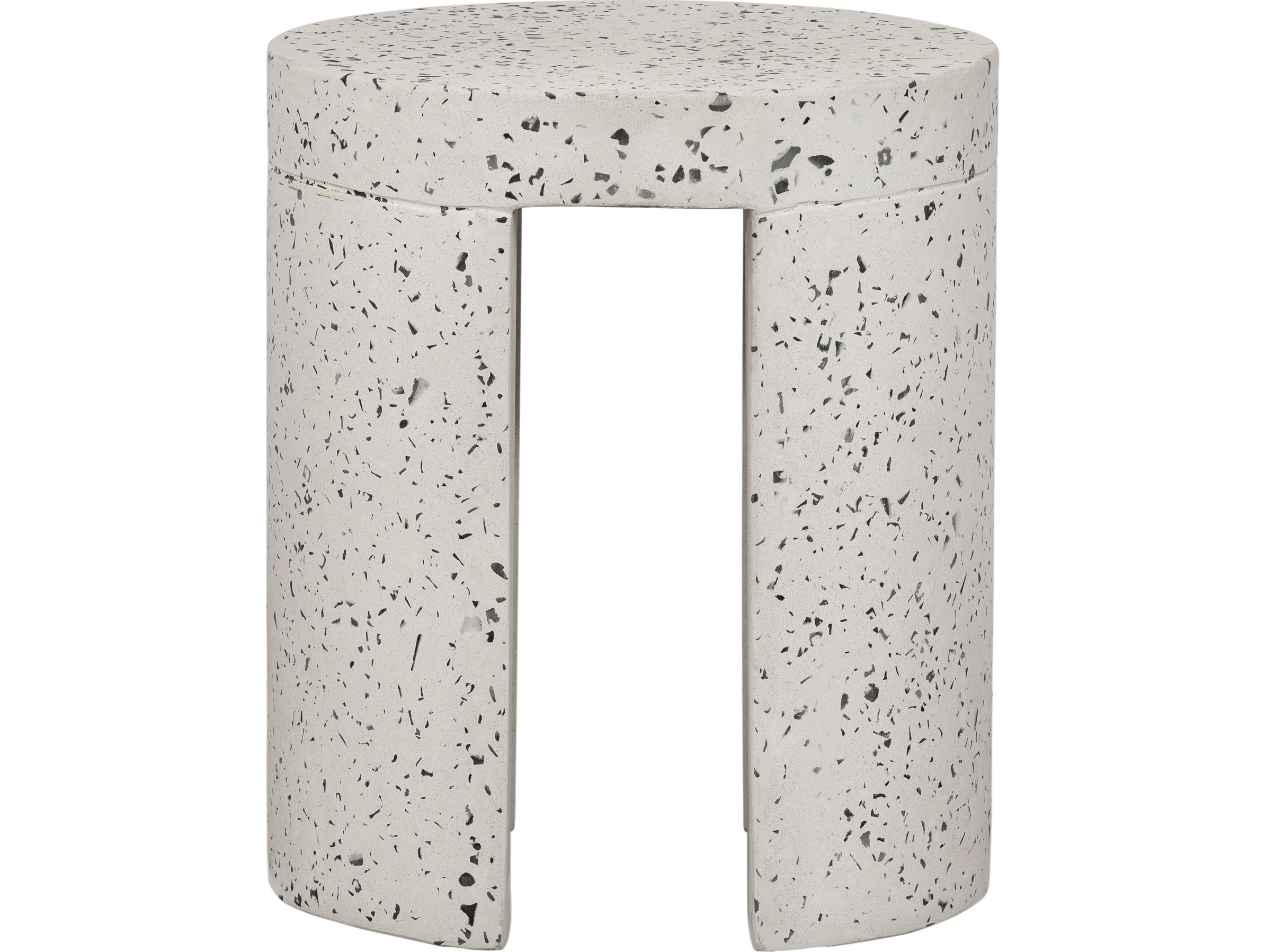 Moe's Home Outdoor Lyon Greystone Terrazzo 15'' Round Dining Stool