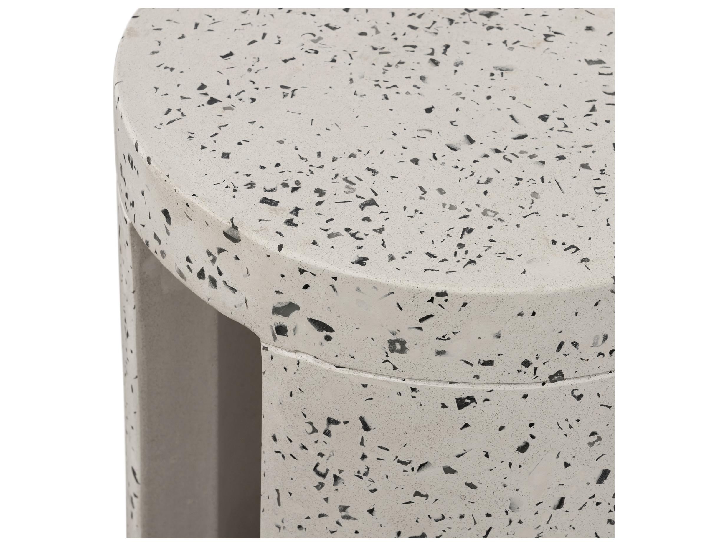 Moe's Home Outdoor Lyon Greystone Terrazzo 15'' Round Dining Stool