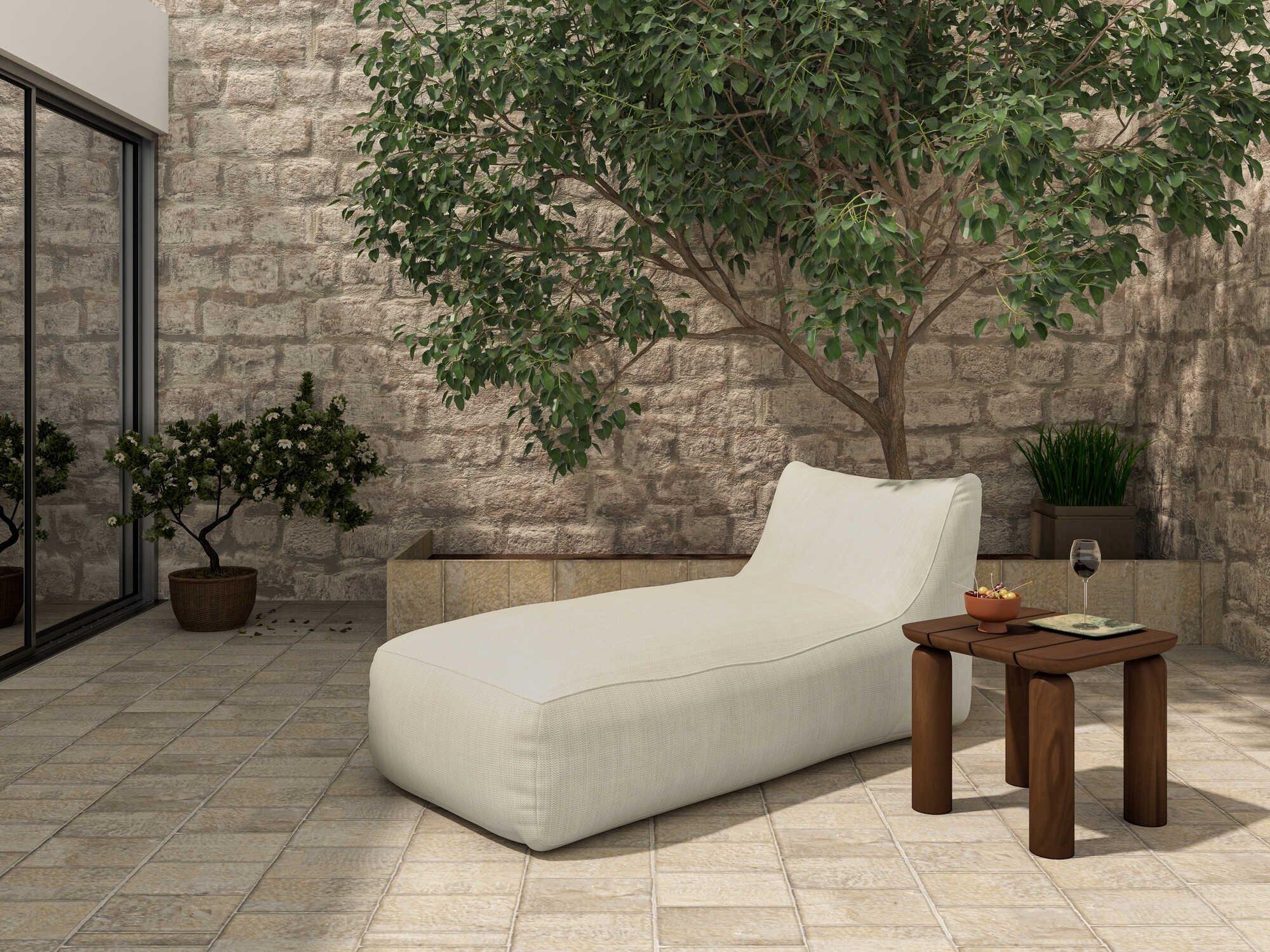 Moe's Home Outdoor Lirio Fabric Wood Lounge Set