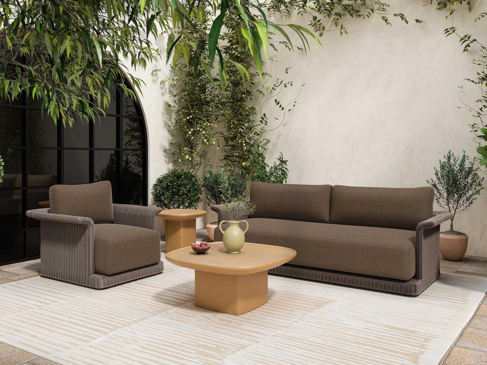 Moe's Home Outdoor Meredith Wicker Cushion Lounge Set