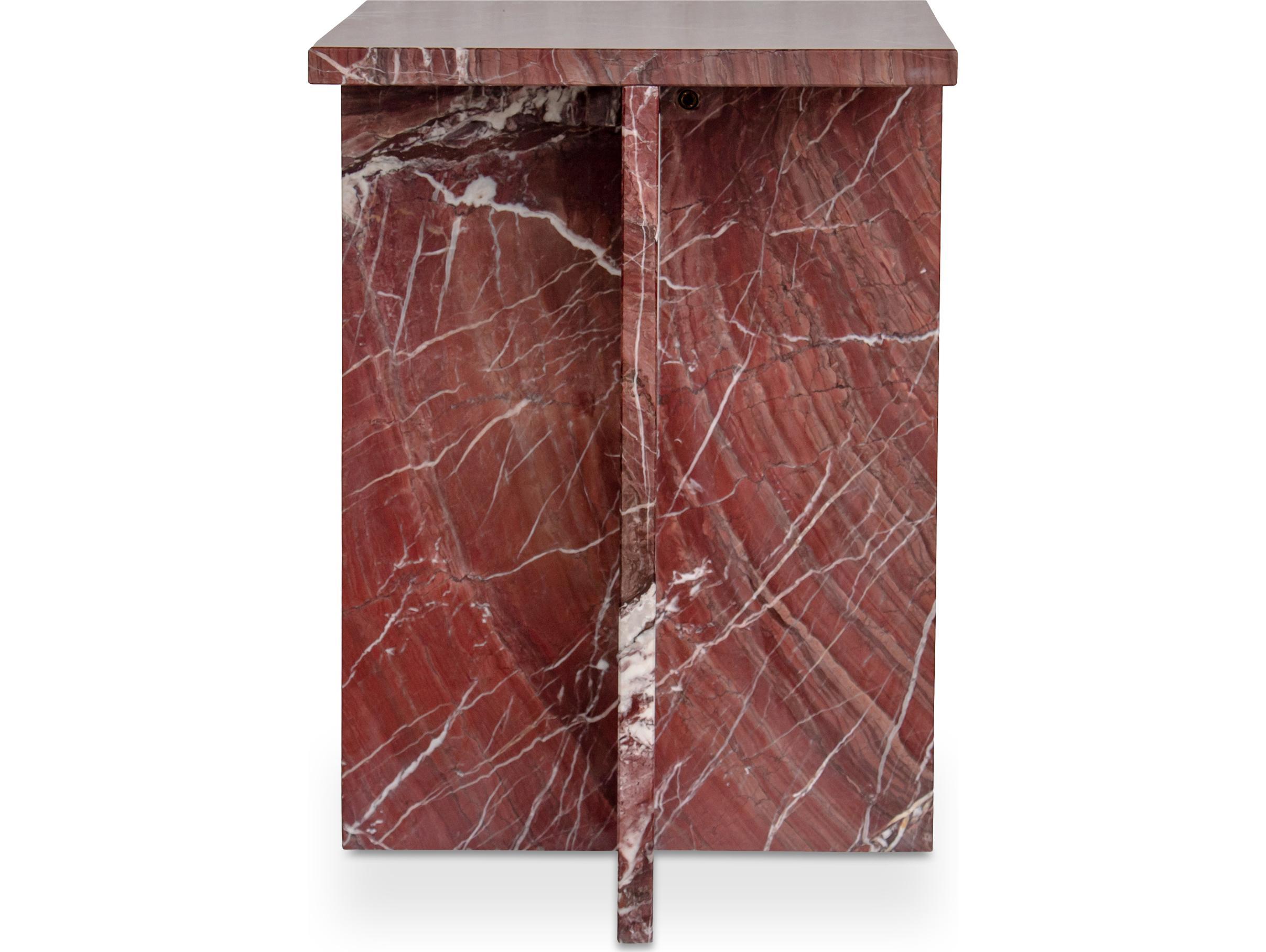 Moe's Home Outdoor Blair Red Stone Square End Table