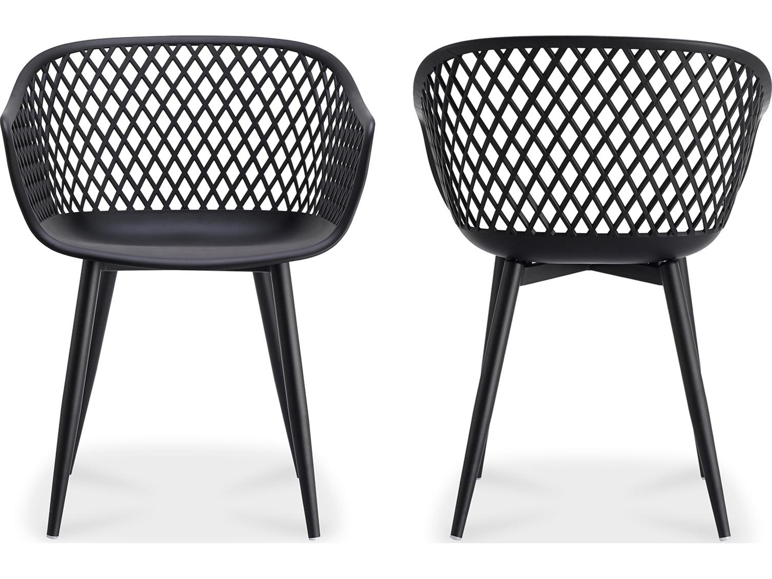 Moe's Home Outdoor Piazza Black Arm Dining Chair - Set of Two
